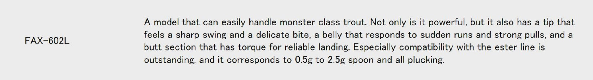 Major Craft Fine Tail Series Spinning Rod FAX 602 L (1954)