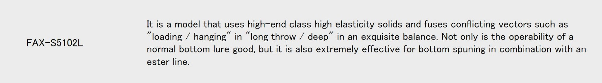 Major Craft Fine Tail Series Spinning Rod FAX S5102 L (1992)