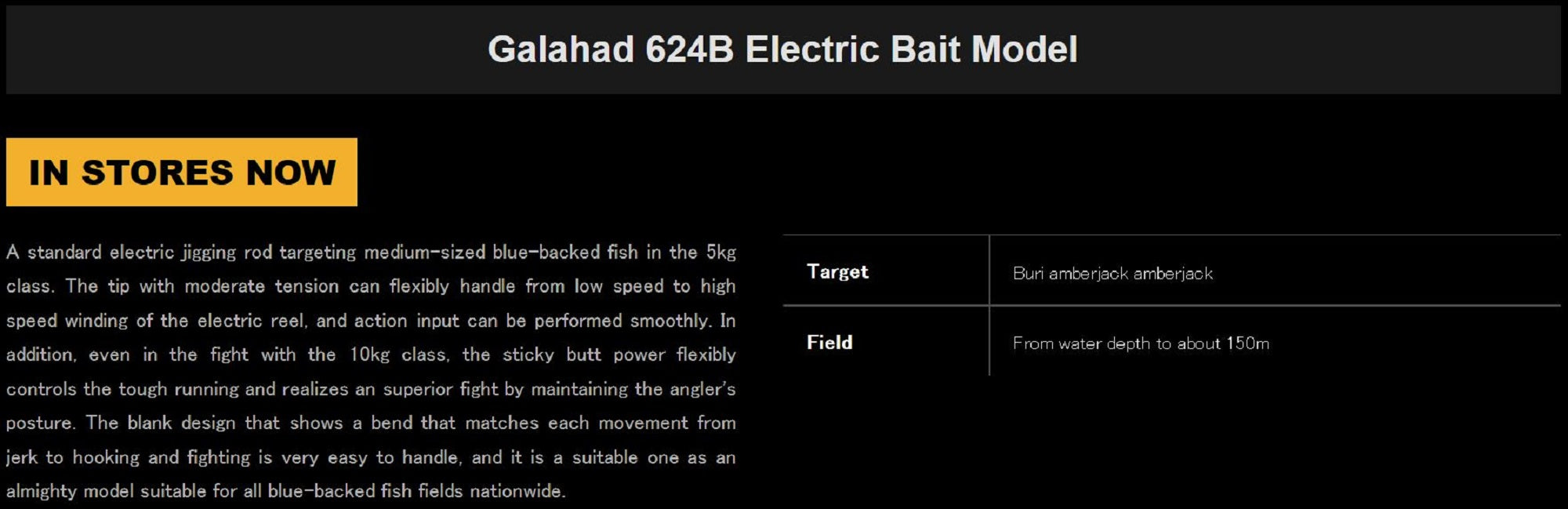Yamaga Rod Baitcast Jigging Model Galahad GA-624B-Electric Reel (3951)