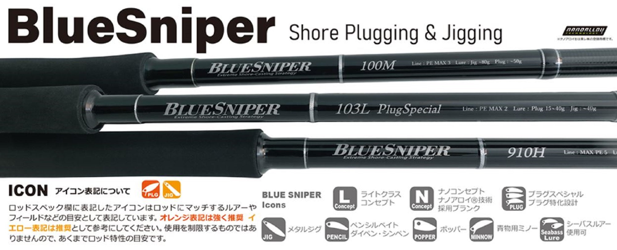 Yamaga Rod Spinning Shore Casting Model Blue Sniper BS-106HPS (6037)