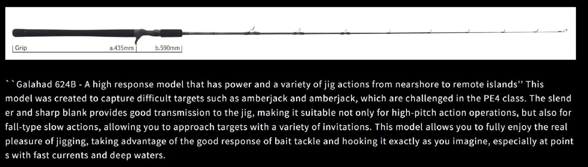Yamaga Rod Baitcast Jigging Model Galahad Basic GA-624B (7294)