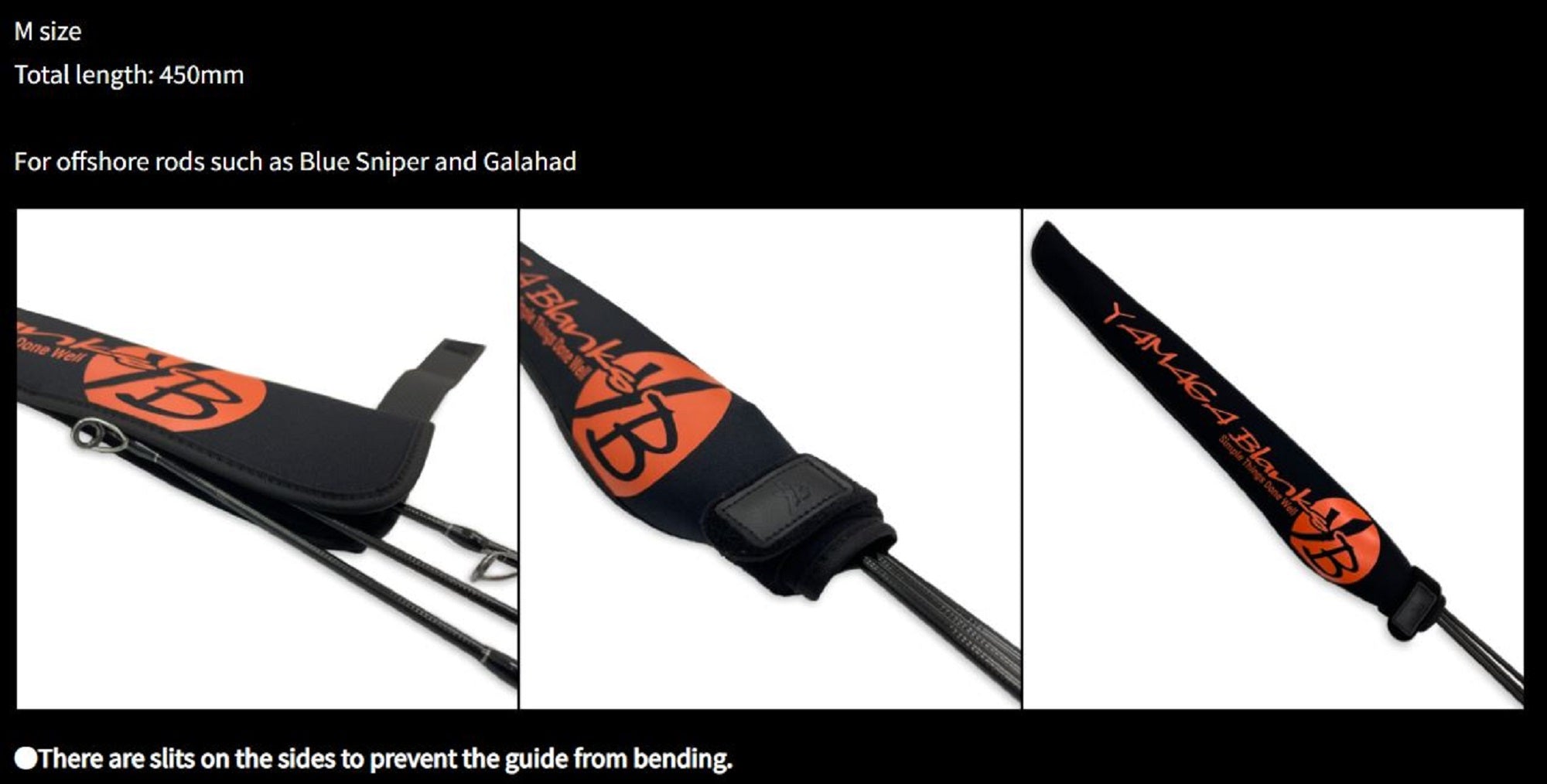 Yamaga Rod Tip Cover 450mm Size M Black Orange (9694)