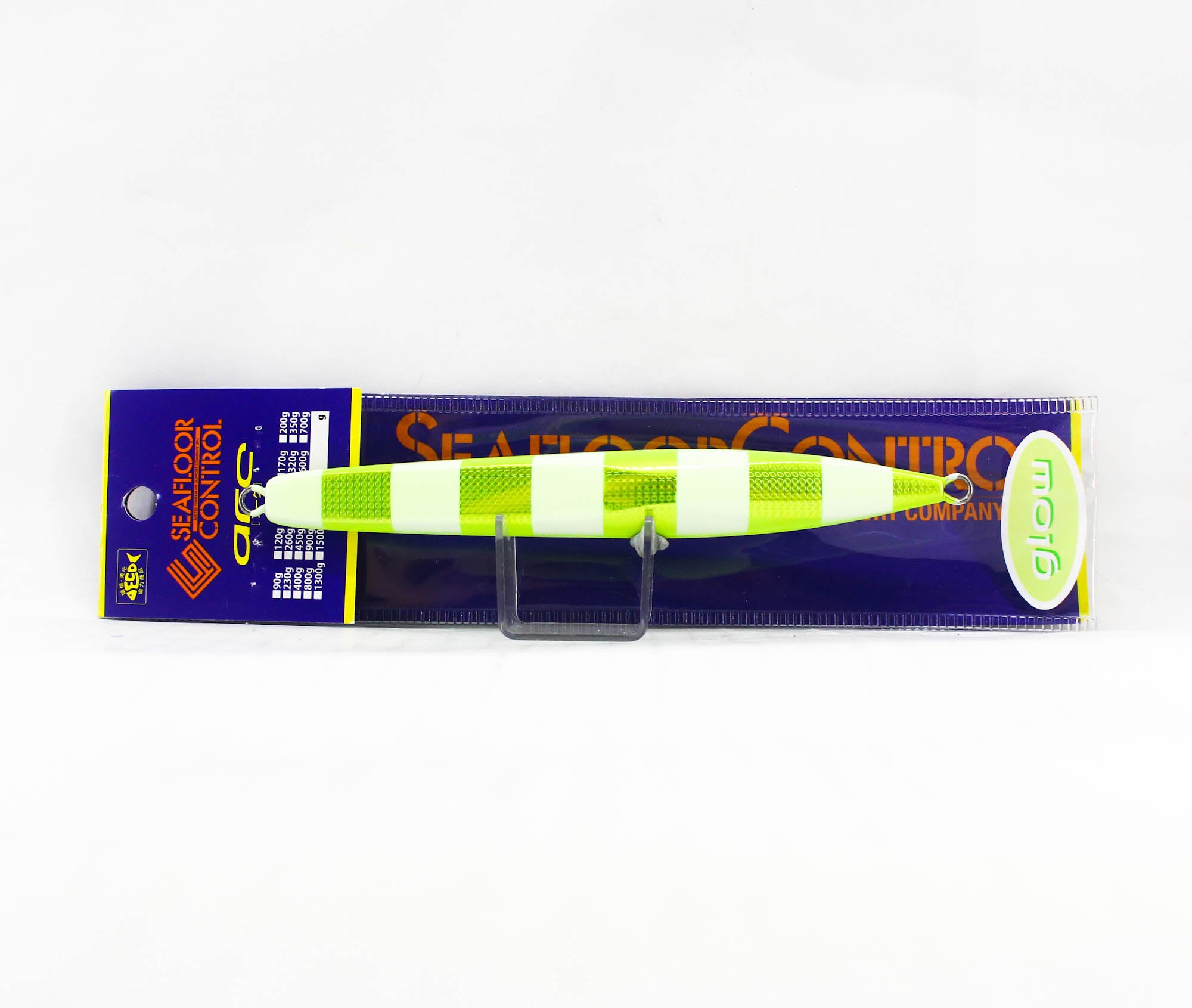Seafloor Control Metal Jig Arc 170 grams Chart Yellow Zebra Glow GR (0999)