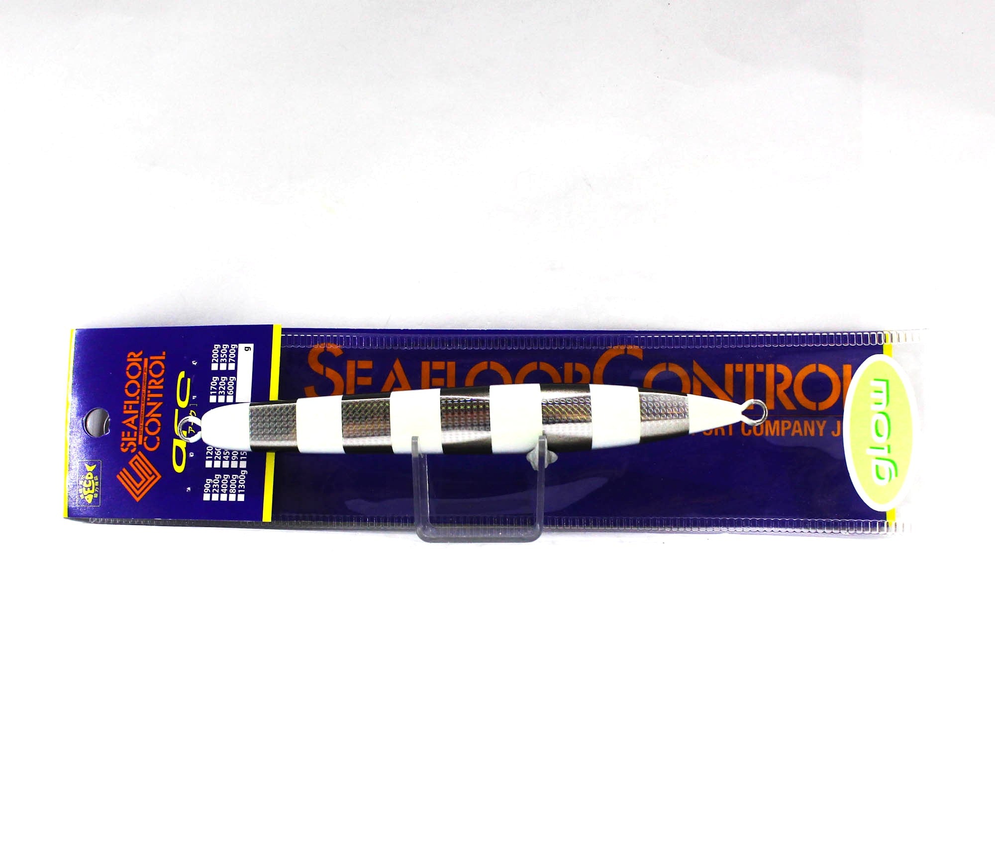 Seafloor Control Metal Jig Arc 140 grams Silver Black Zebra Glow GR (4973)