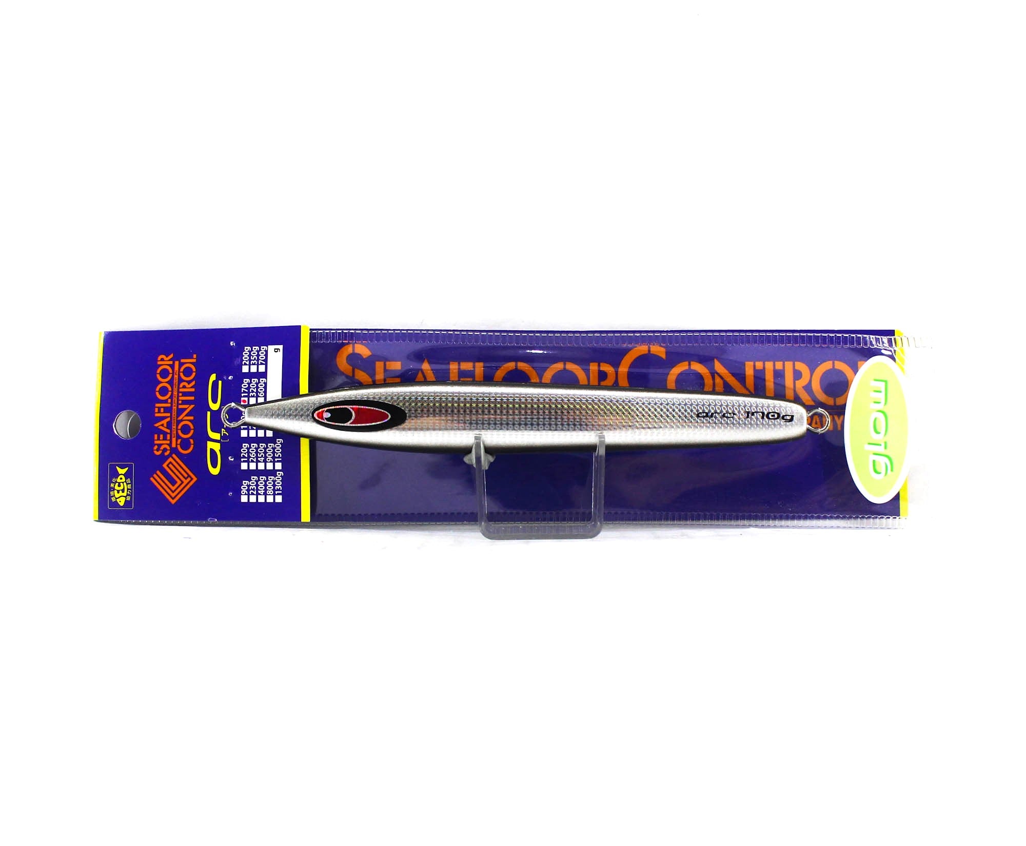 Seafloor Control Metal Jig Arc 170 grams Silver Black Zebra Glow GR (4980)