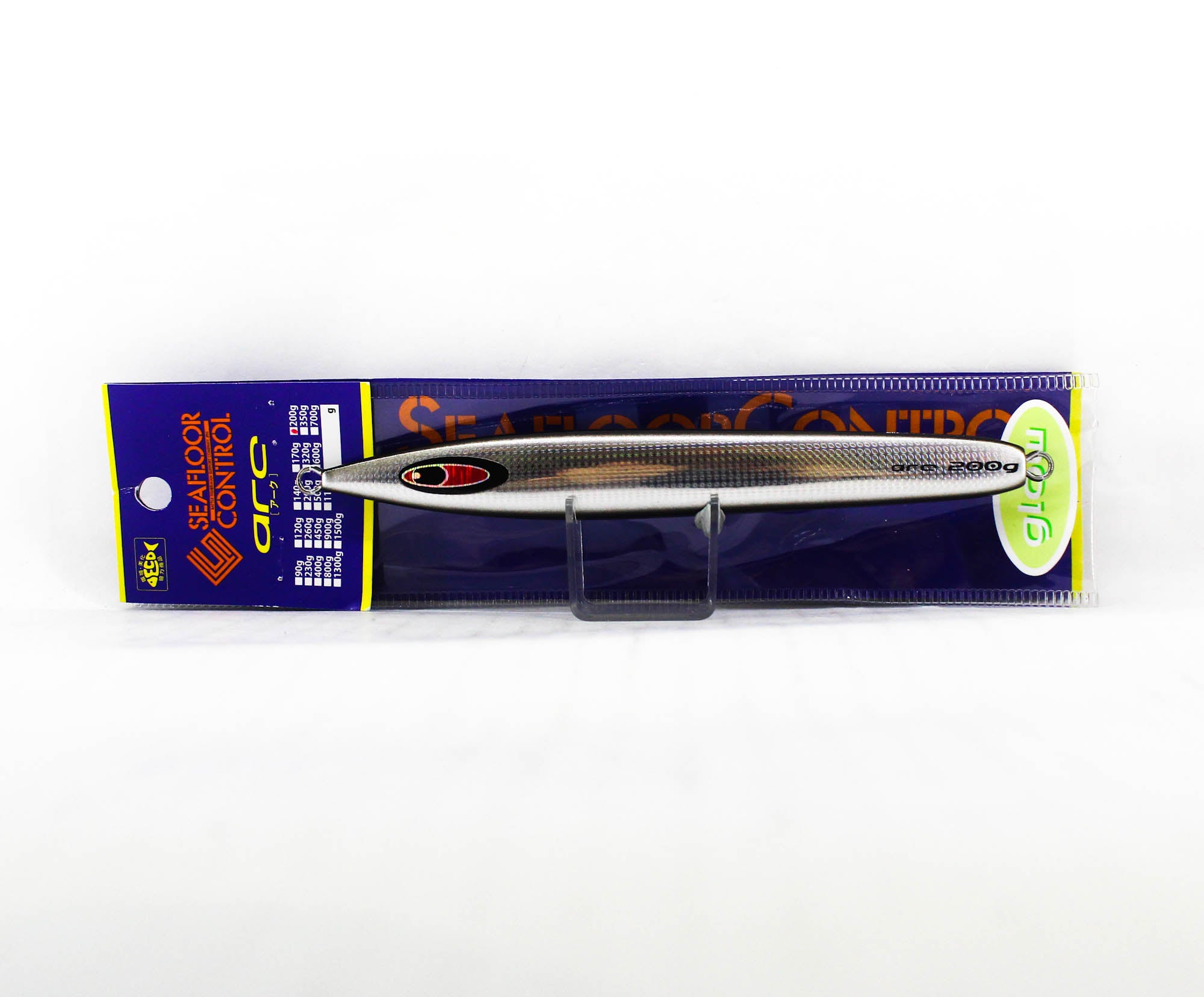 Seafloor Control Metal Jig Arc 200 grams Silver Black Zebra Glow GR (4997)