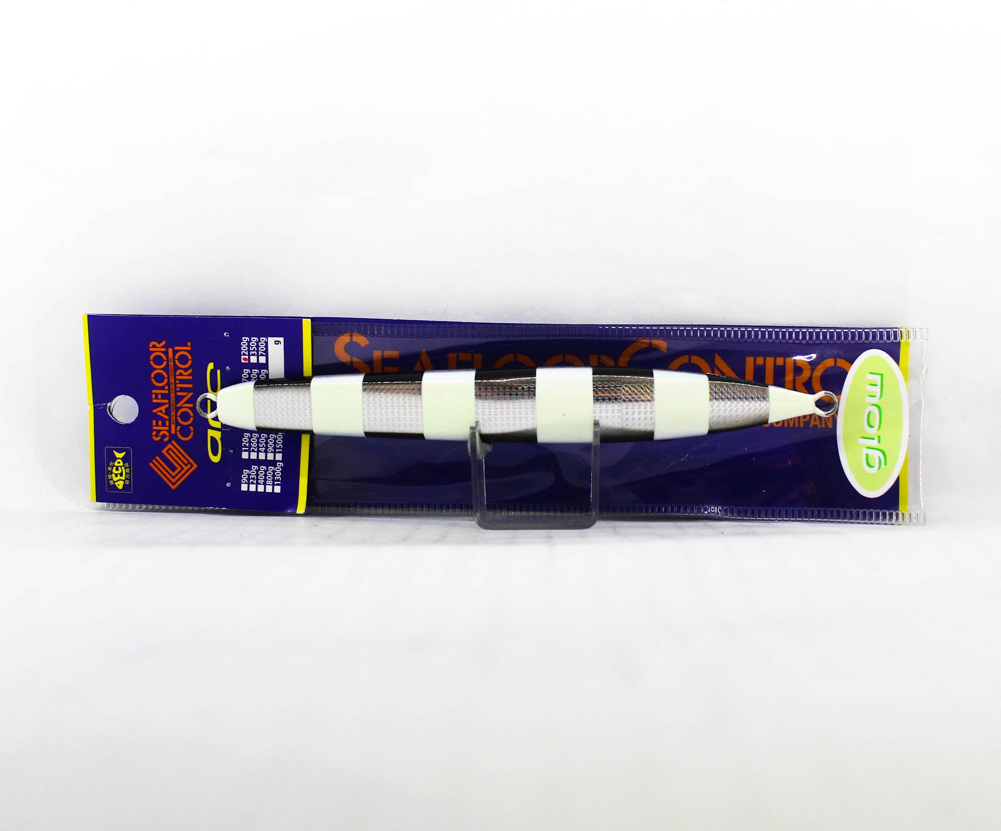 Seafloor Control Metal Jig Arc 200 grams Silver Black Zebra Glow GR (4997)