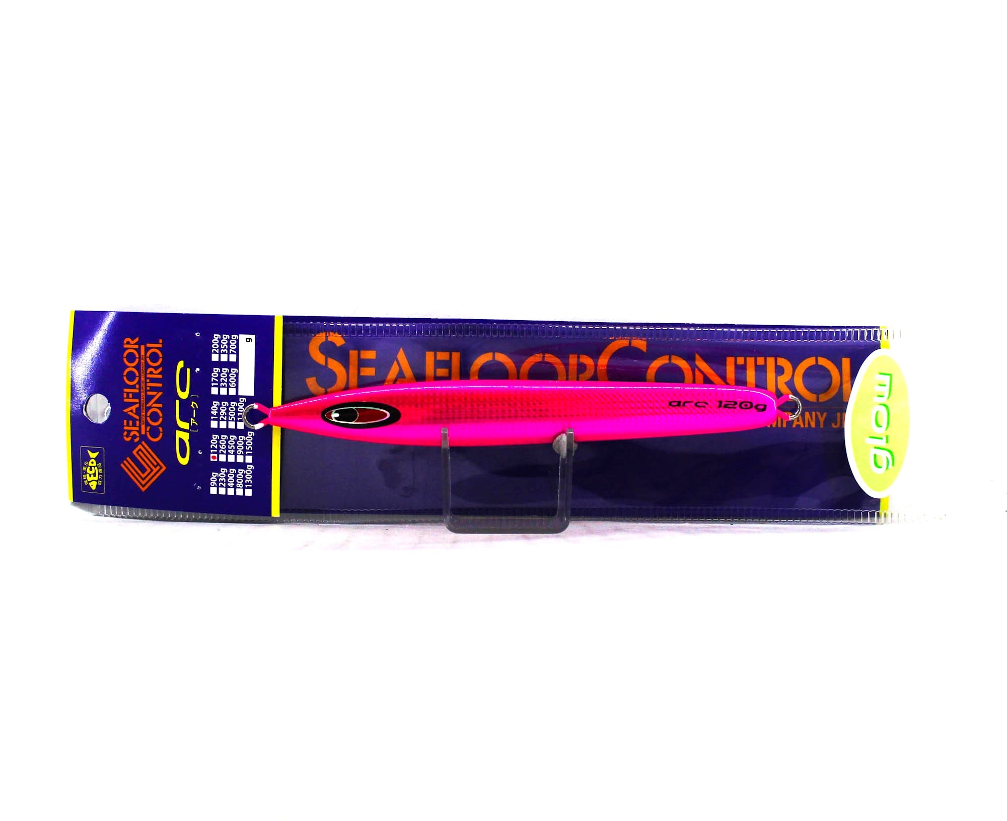 Seafloor Control Metal Jig Arc 120 grams Chart Pink Zebra Glow GR (0905)