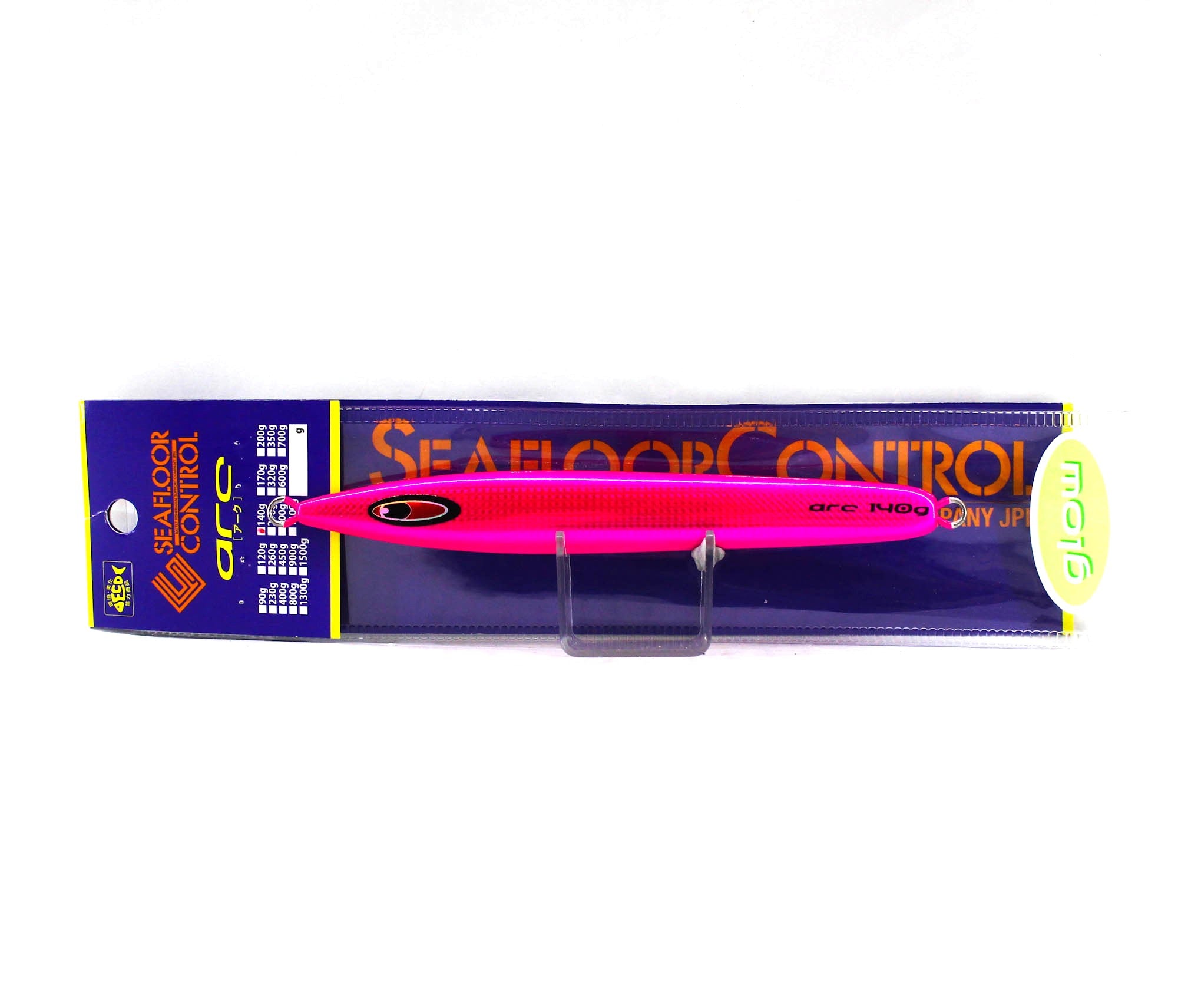 Seafloor Control Metal Jig Arc 140 grams Chart Pink Zebra Glow GR (0912)