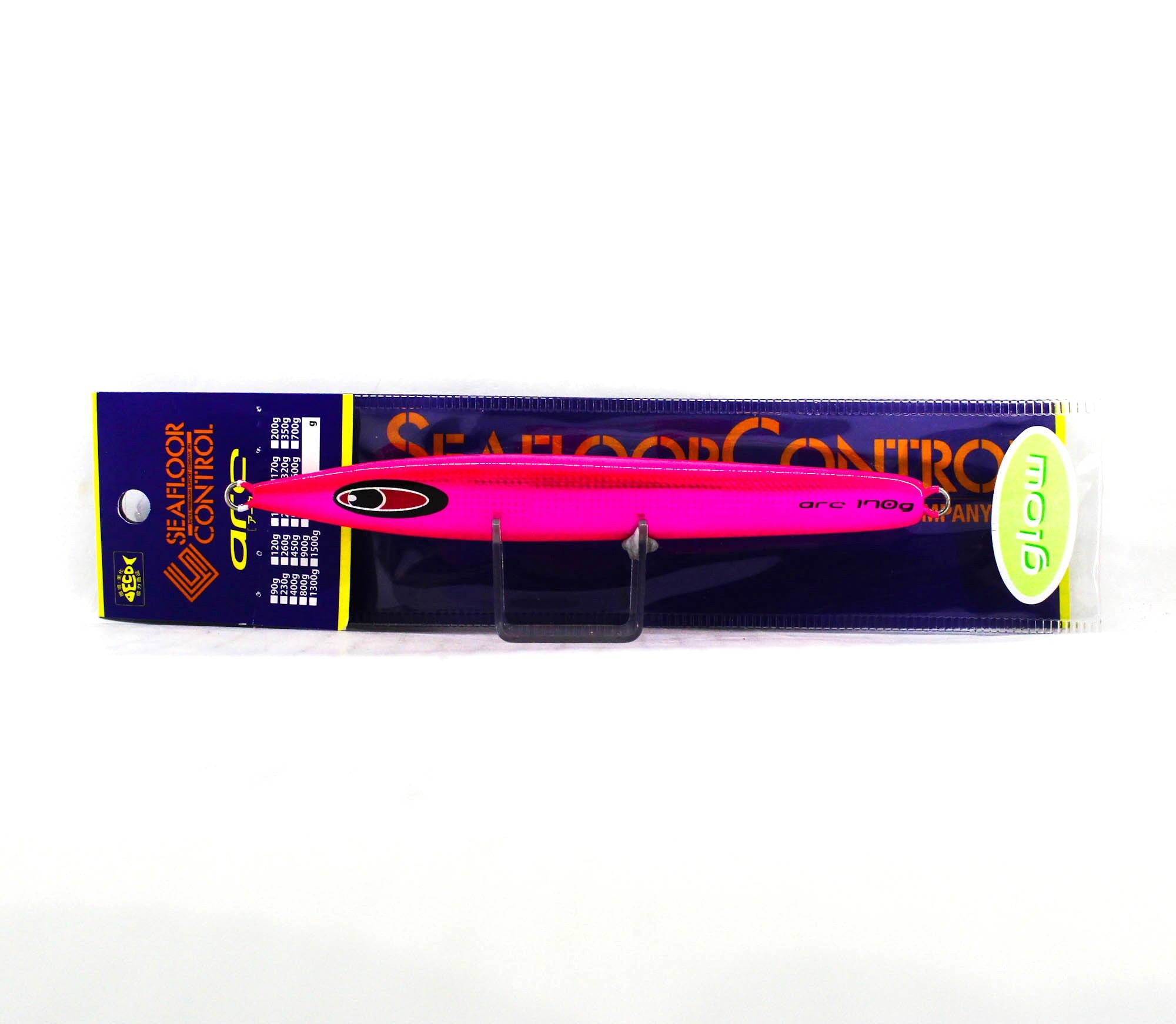 Seafloor Control Metal Jig Arc 170 grams Chart Pink Zebra Glow GR (0929)