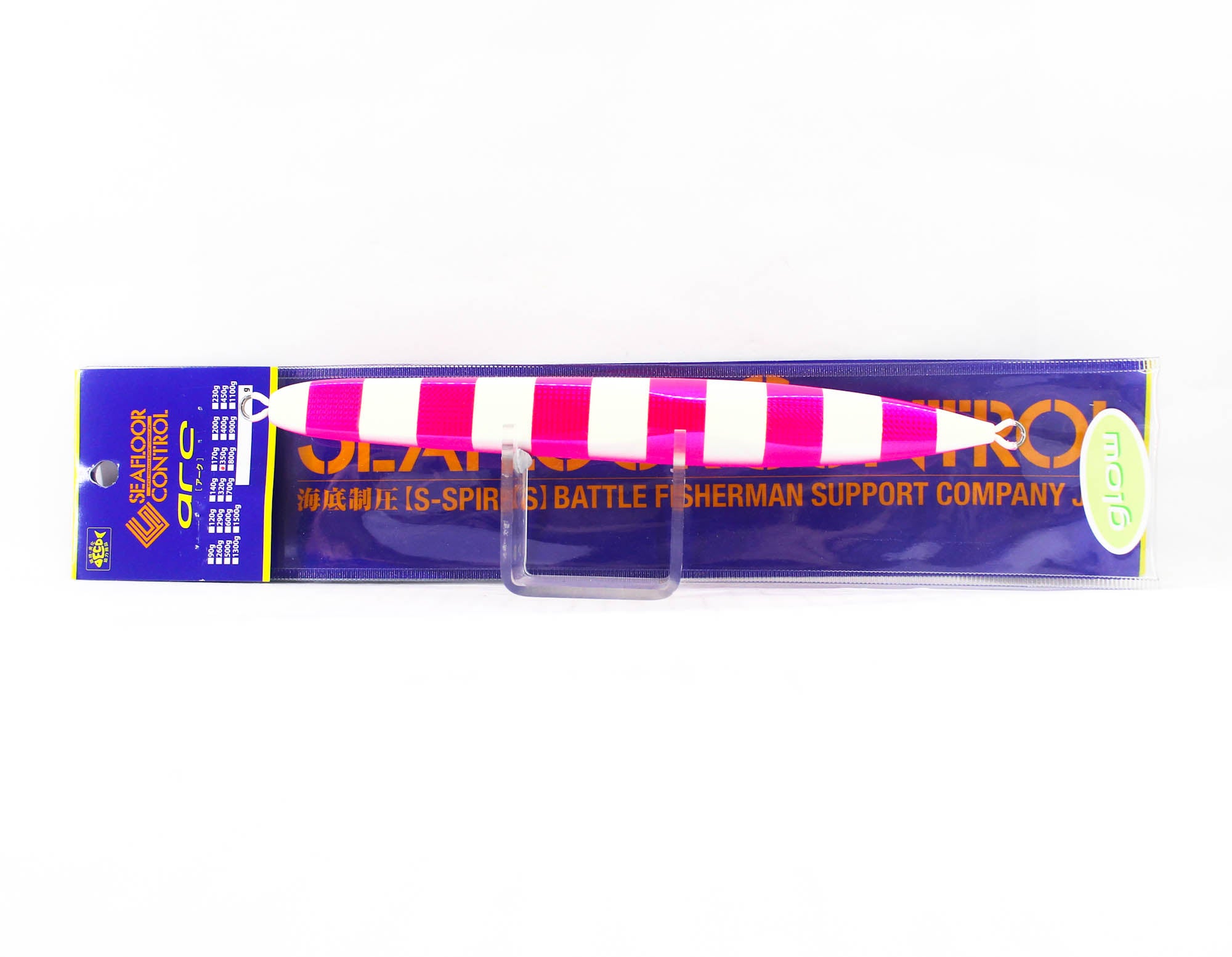 Seafloor Control Metal Jig Arc 350 grams Chart Pink Zebra Glow GR (0981)