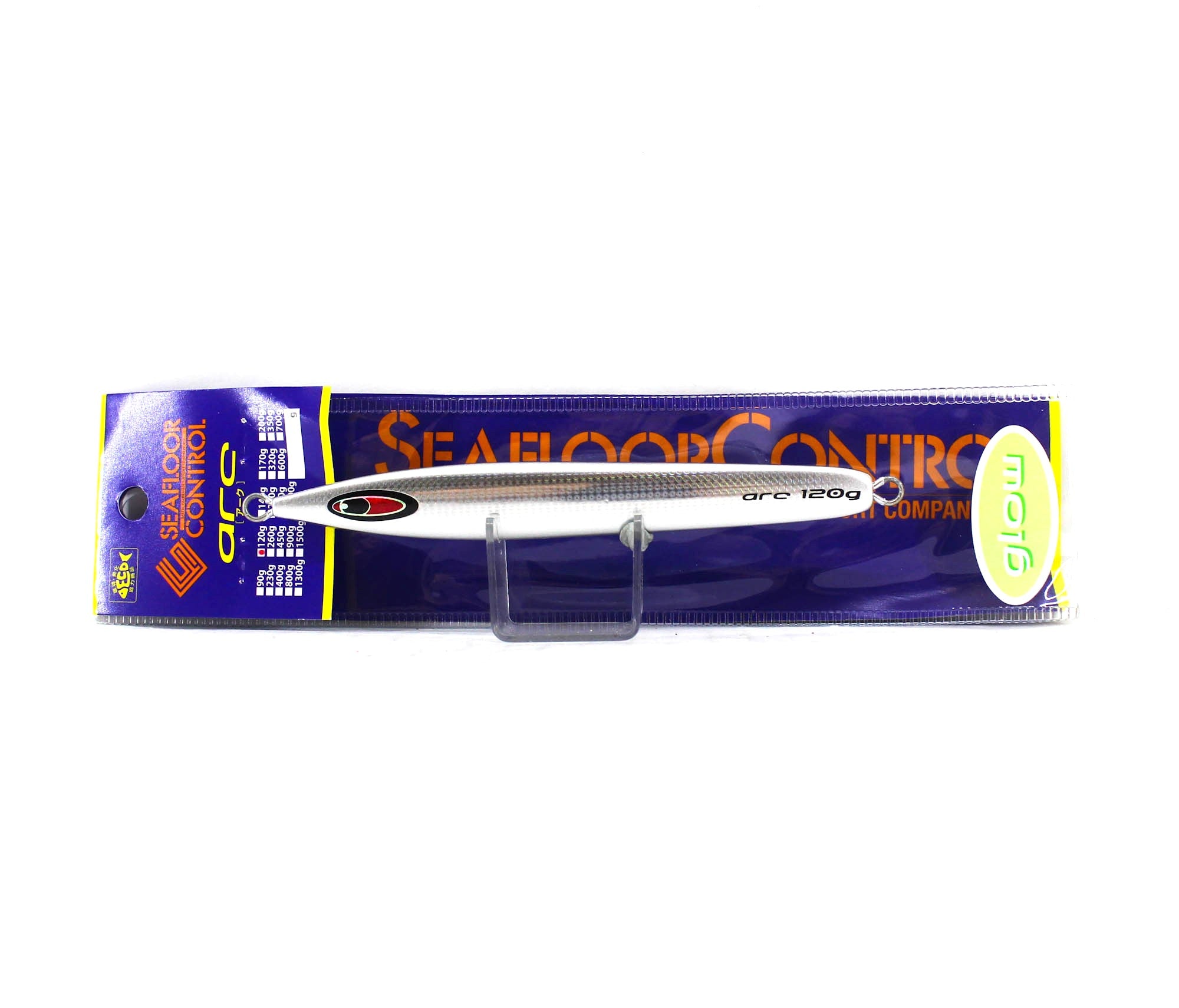 Seafloor Control Metal Jig Arc 120 grams Pearl Zebra Glow GR (6358)