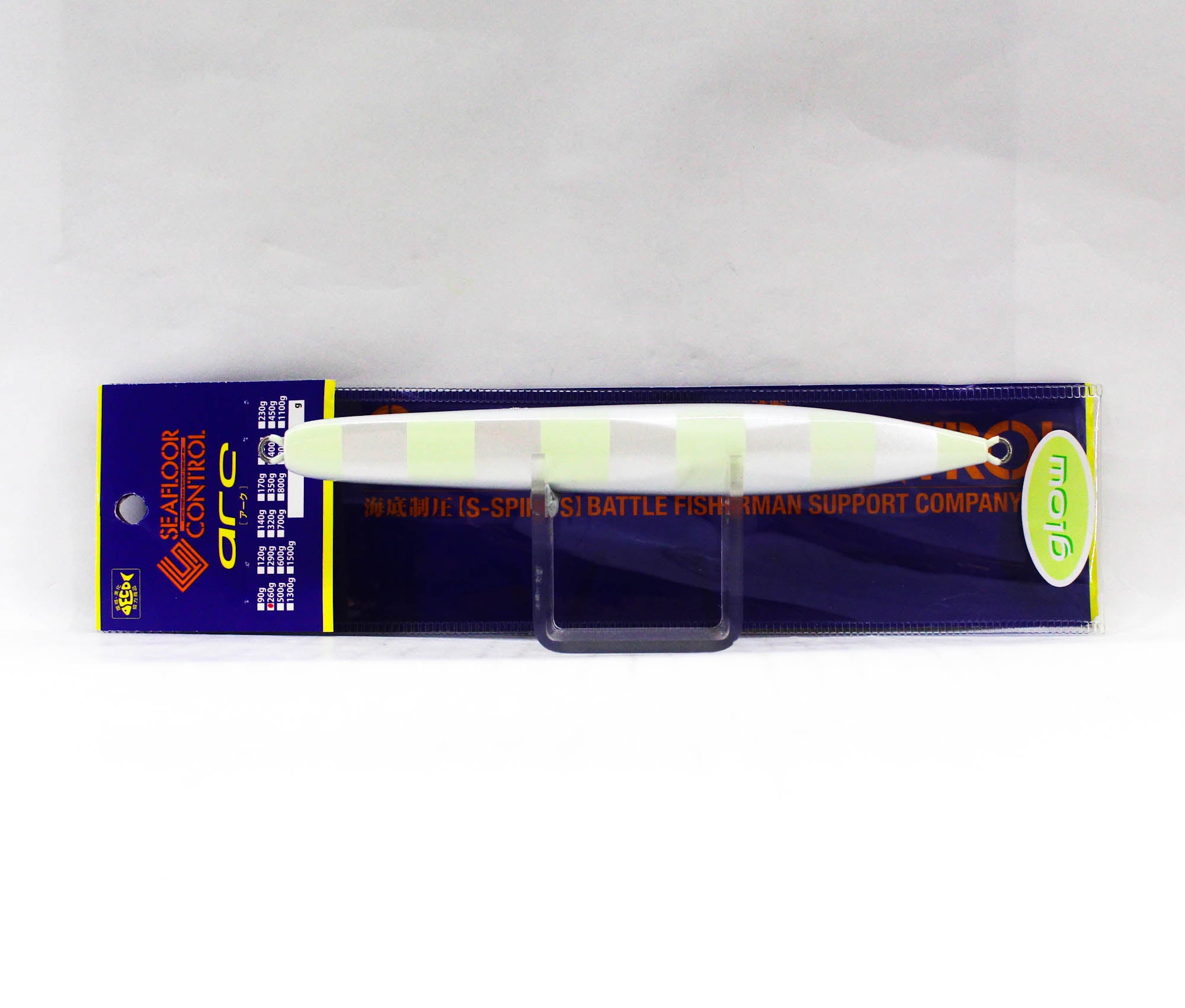 Seafloor Control Metal Jig Arc 260 grams Pearl Zebra Glow GR (6402)
