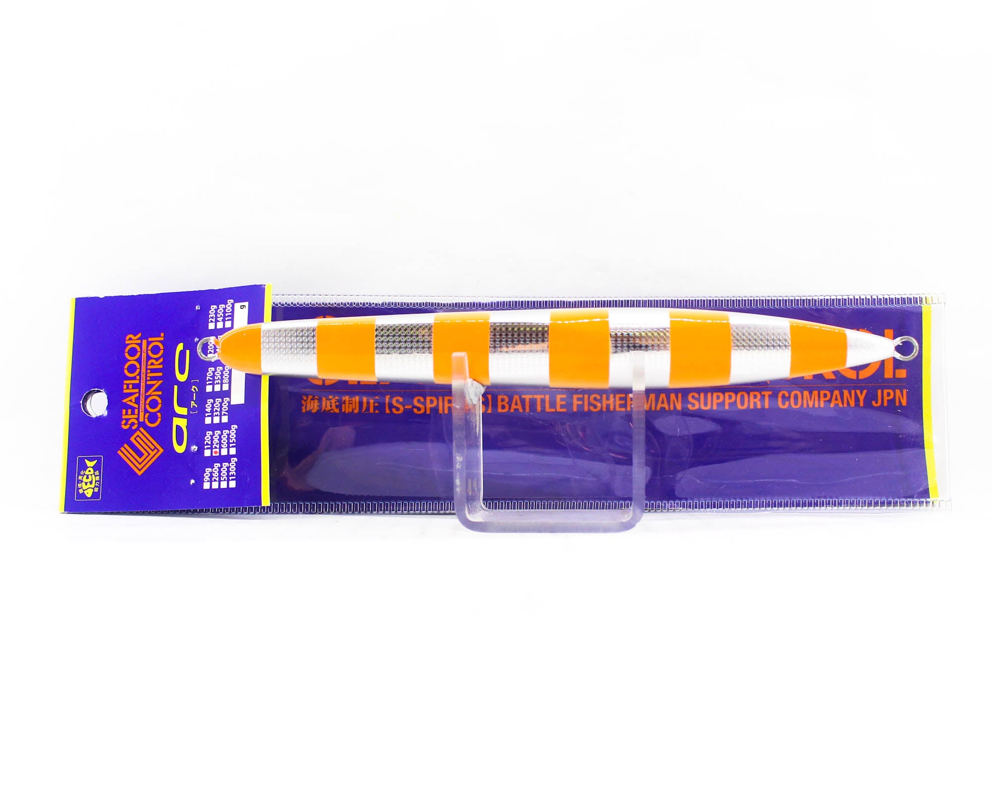 Seafloor Control Metal Jig Arc 290 grams Zebra Orange GR (7553)