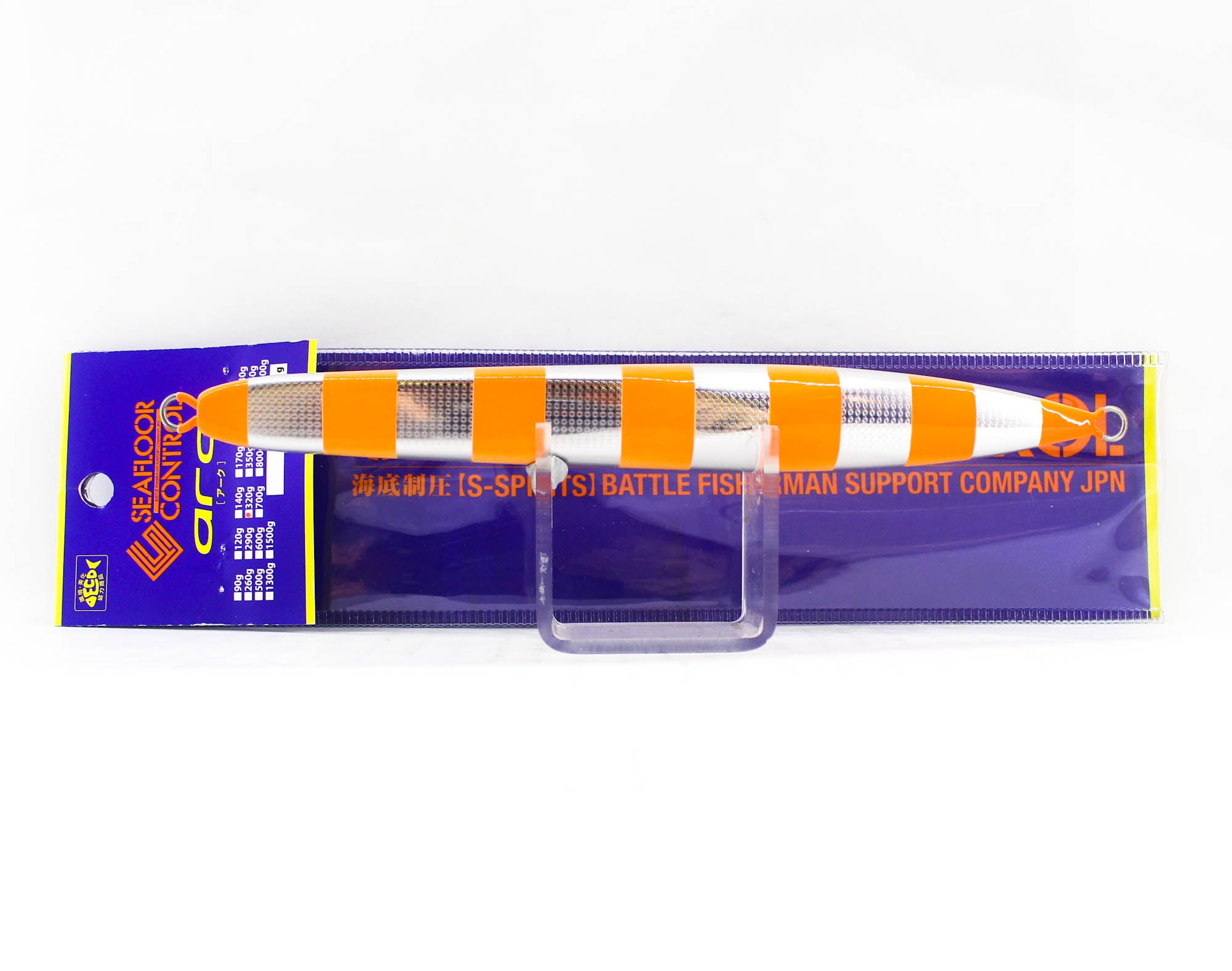 Seafloor Control Metal Jig Arc 320 grams Zebra Orange GR (7560)
