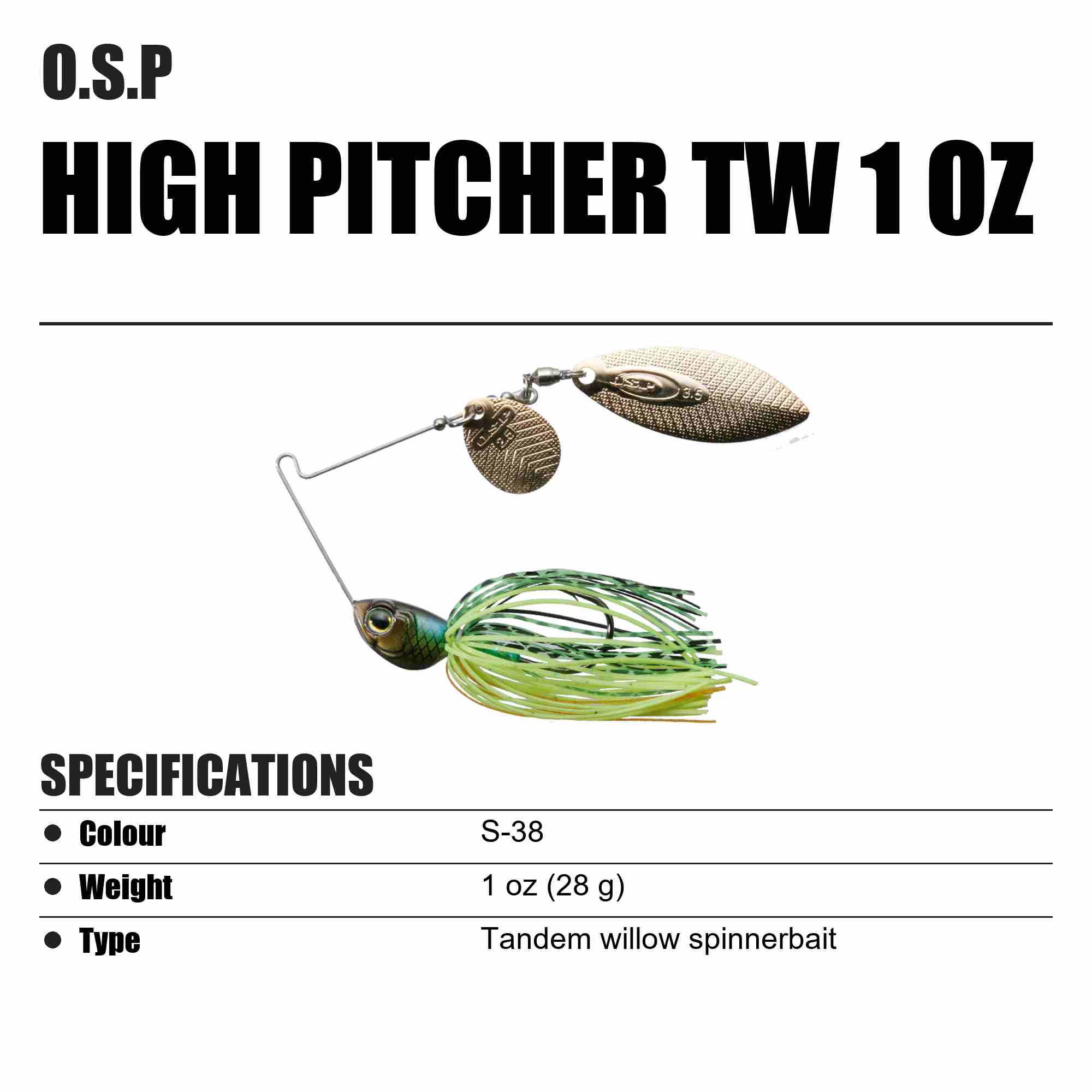 OSP Spinner Bait High Pitcher TW 1 Oz S-38 (8832)