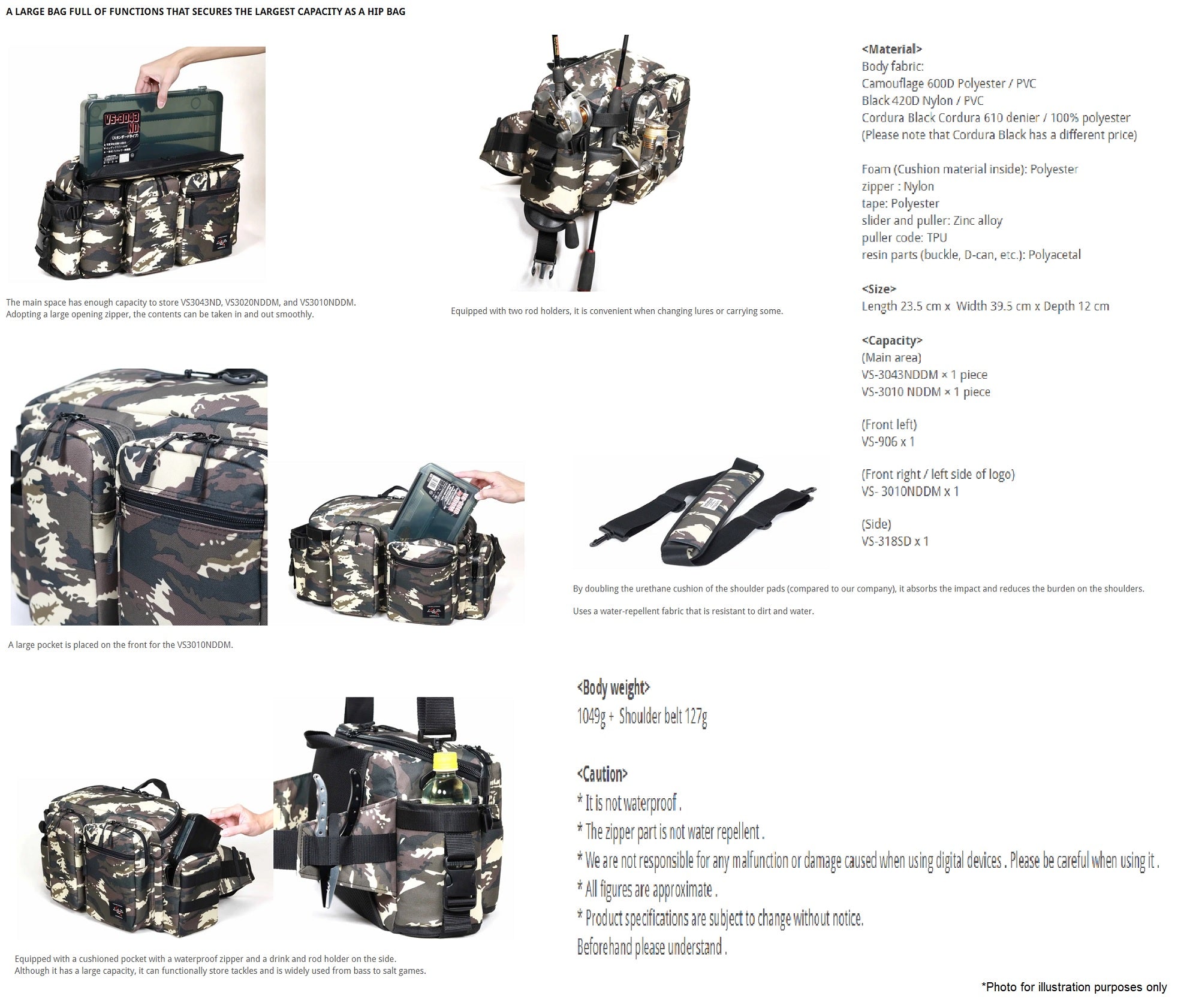 LSD Hip Bag Tuned Monster 23.5 x 39.5 x 12 cm Black (1708)