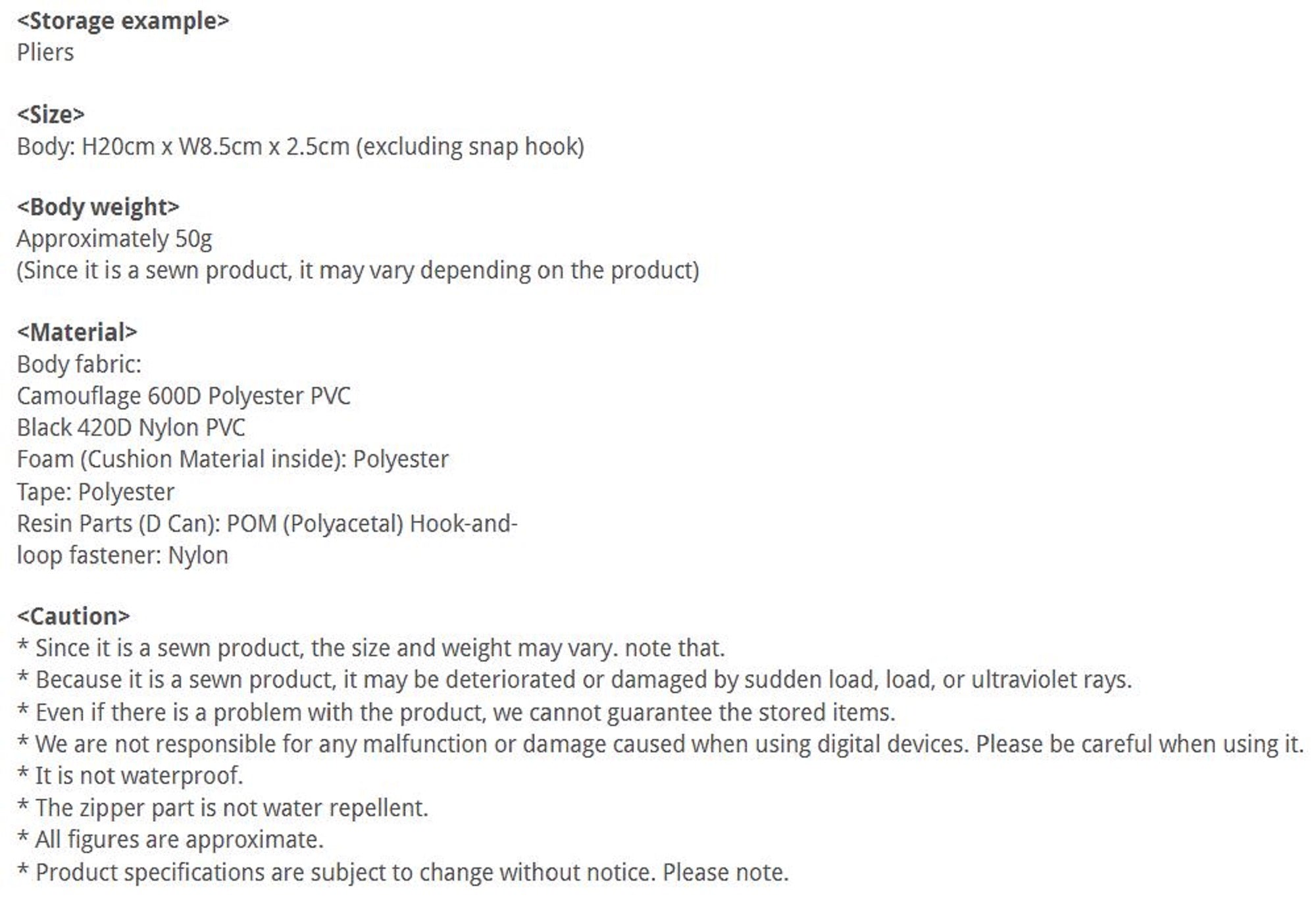 LSD Plier Holder Neo 20 x 8.5 x 2.5 cm Camo (2088)