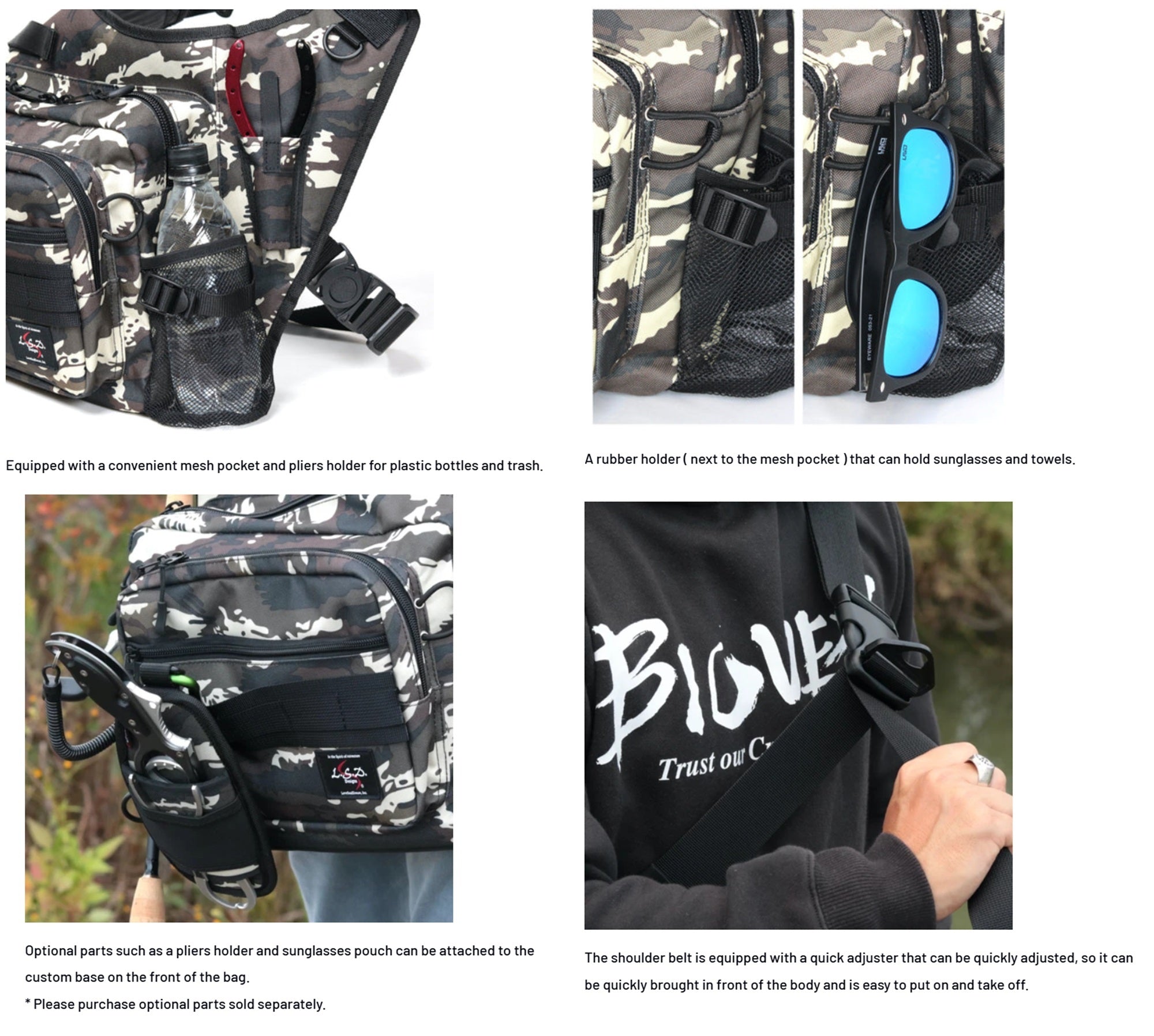 LSD One Shot Side Neo Tackle Bag Orange Camo 40 x 45 x 14 cm (4174)
