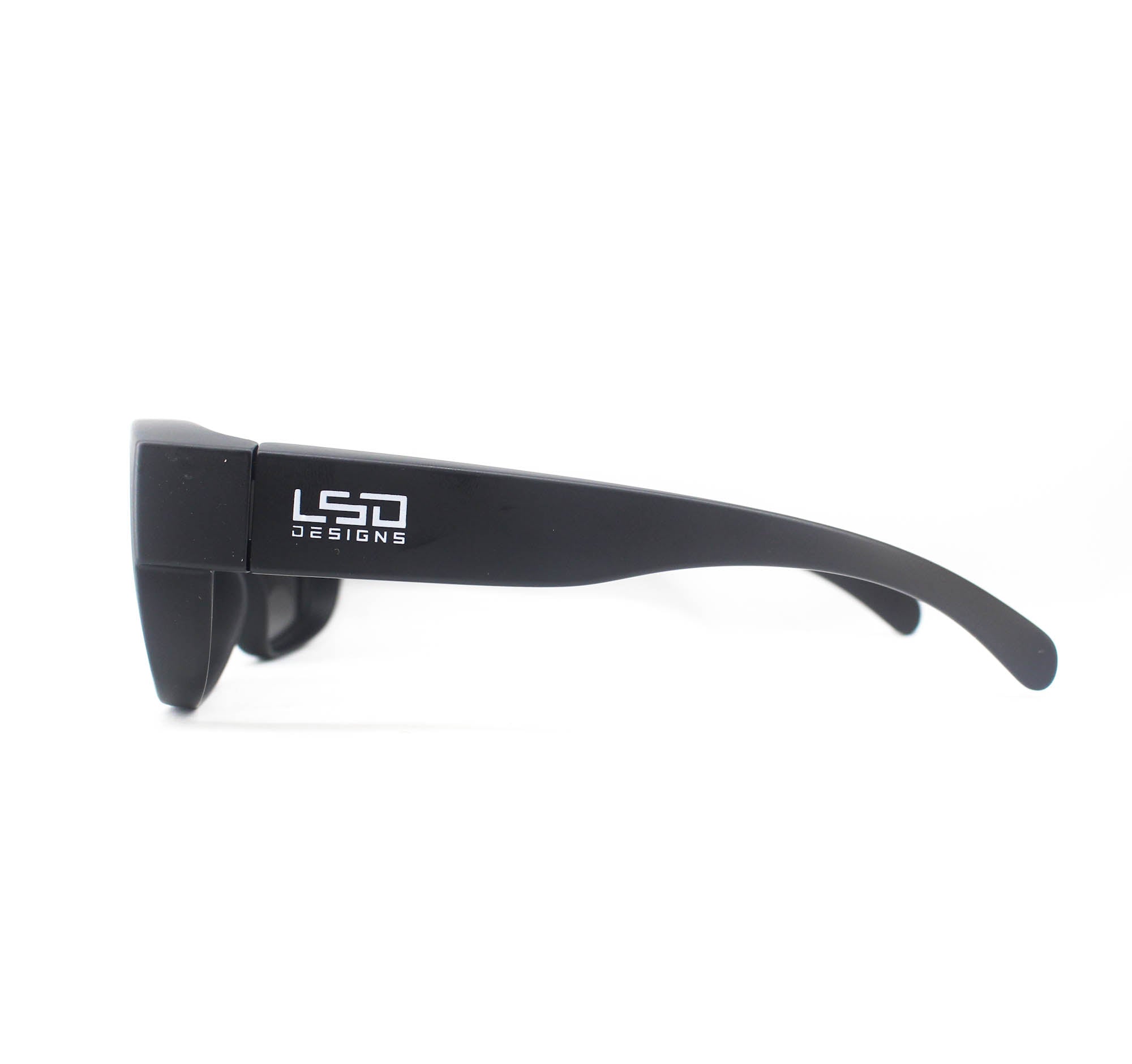 LSD Sunglasses Overglasses Type 2 Matte Black/Light Gray Flash Mirror (4884)