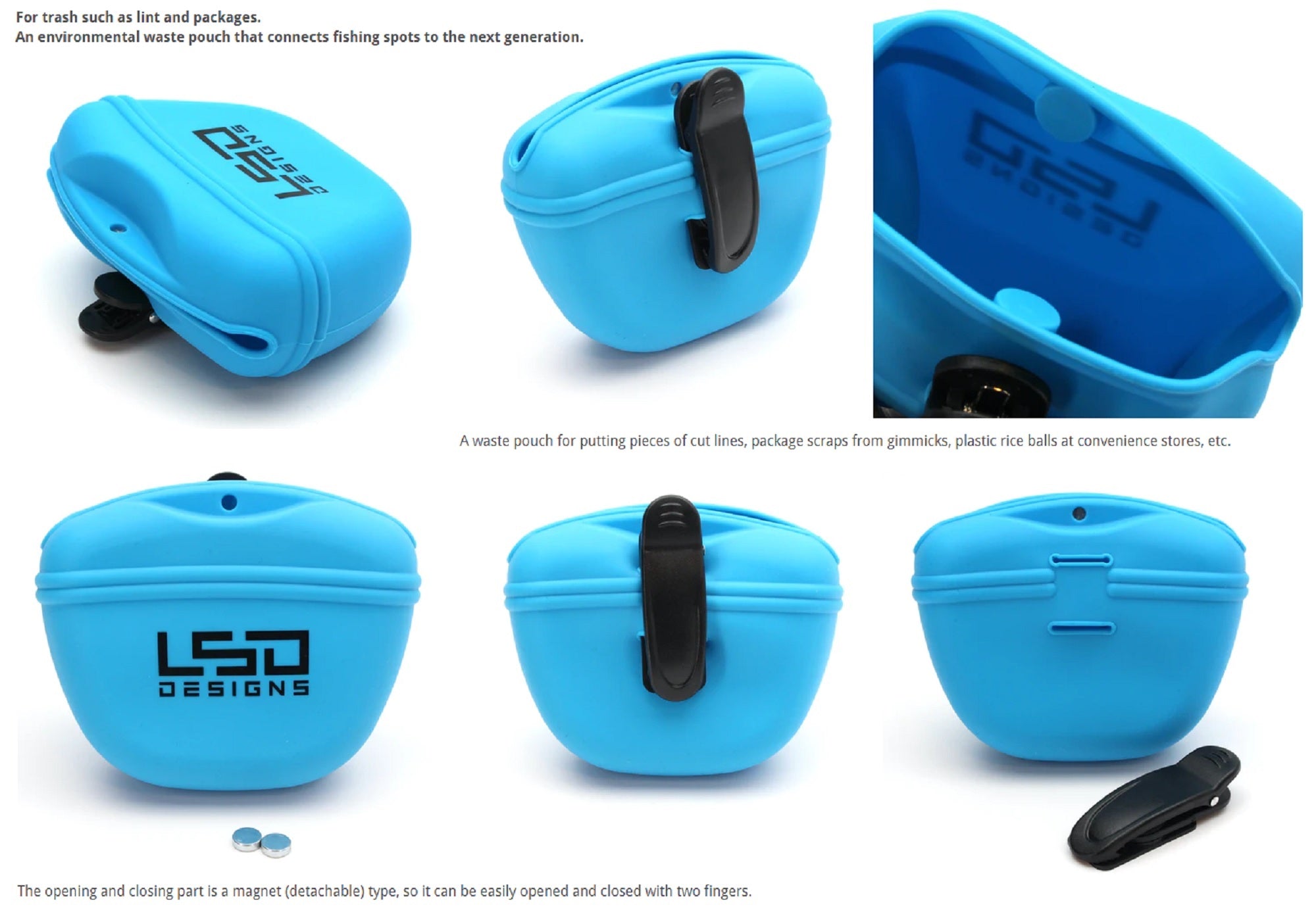 LSD Kuzu Pouch Silicon Clip on 11.5 x 13.5 cm Sky Blue (9339)