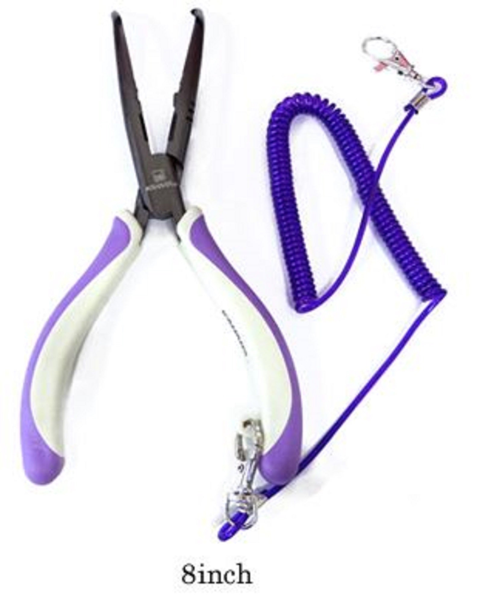 Kahara Split Ring Pliers Bent Nose Stainless 8 Inch with Lanyard (0508)