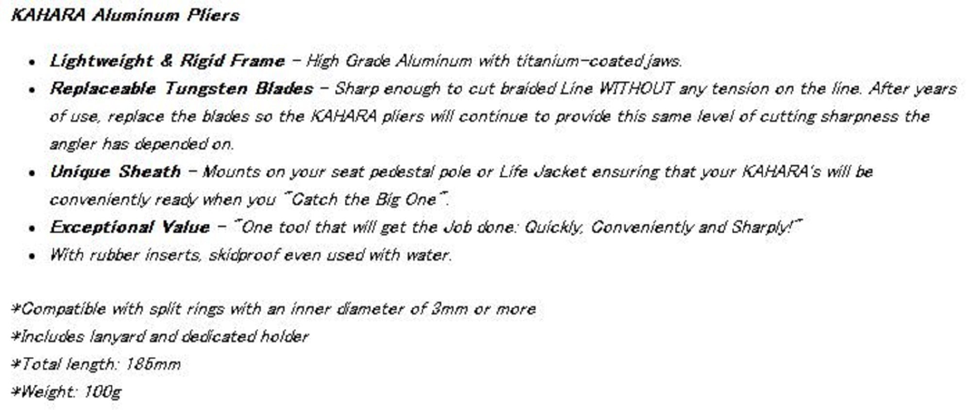 Kahara Pliers Aluminium Slim Type 180 grams 6.5 Inch Green Silver (2663)