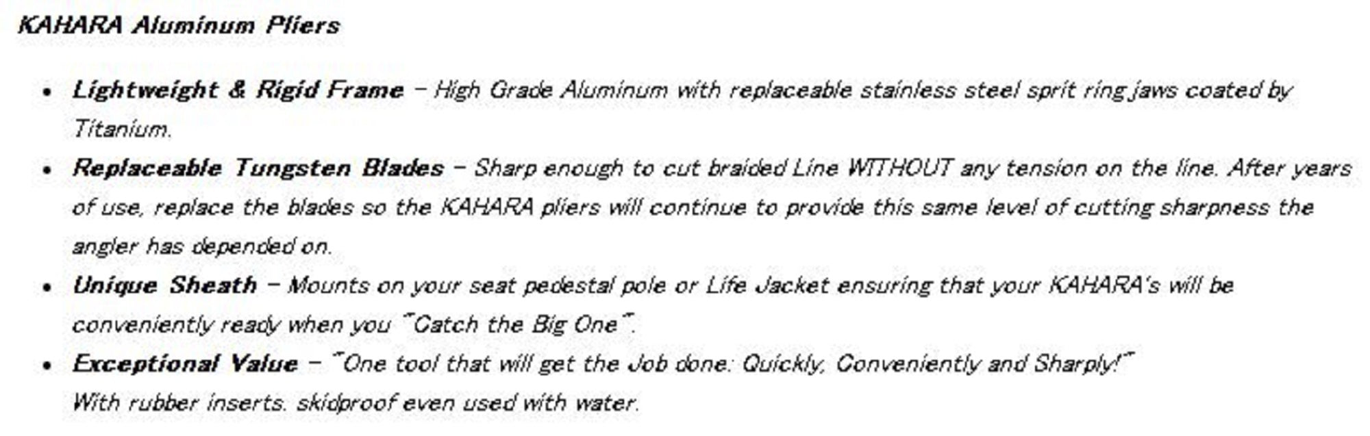 Kahara Pliers Aluminium Slim Type 71 grams 6.5 Inch Black Silver (3769)