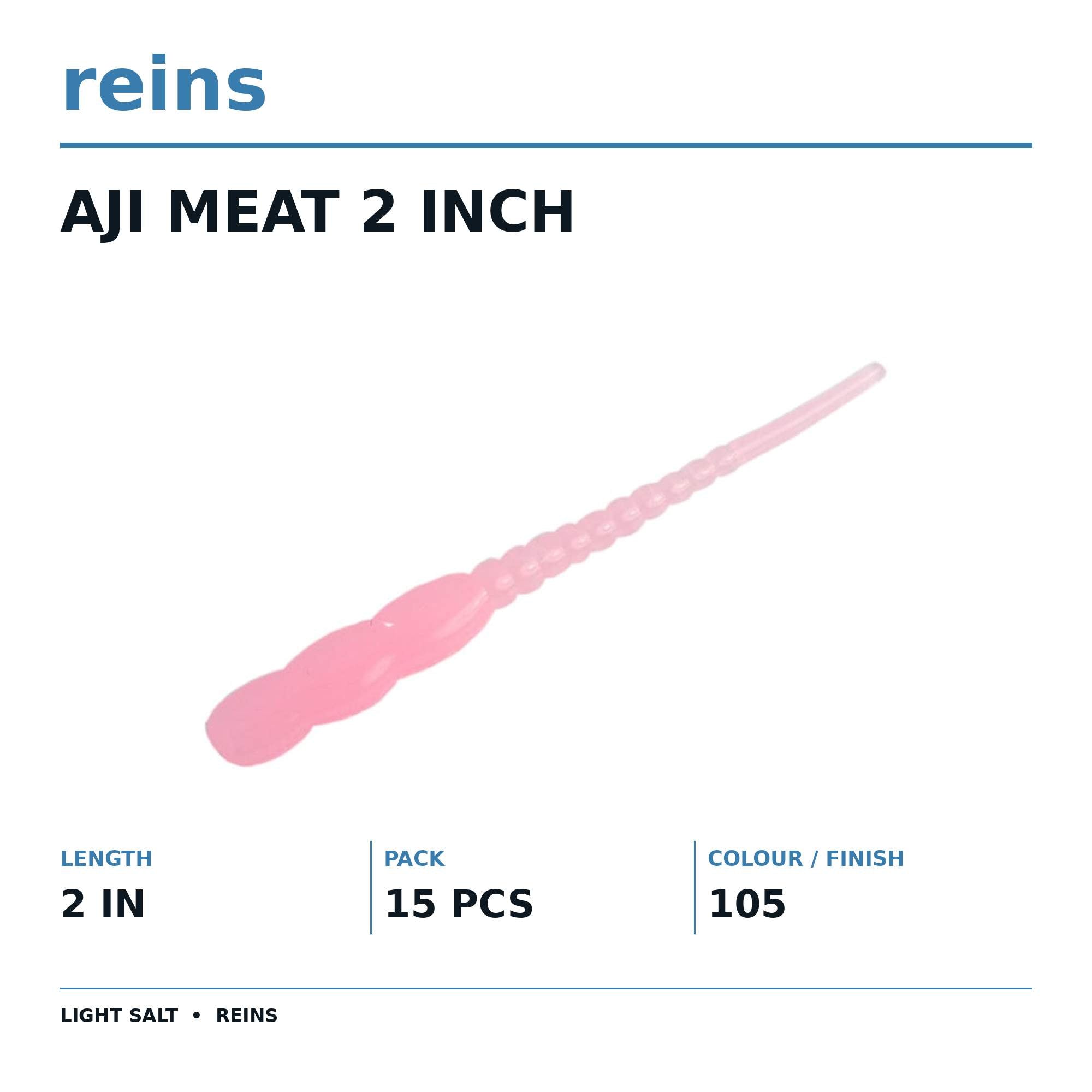Reins Soft Plastic Aji Meat 2 Inch 15 Pieces 105 (0264)