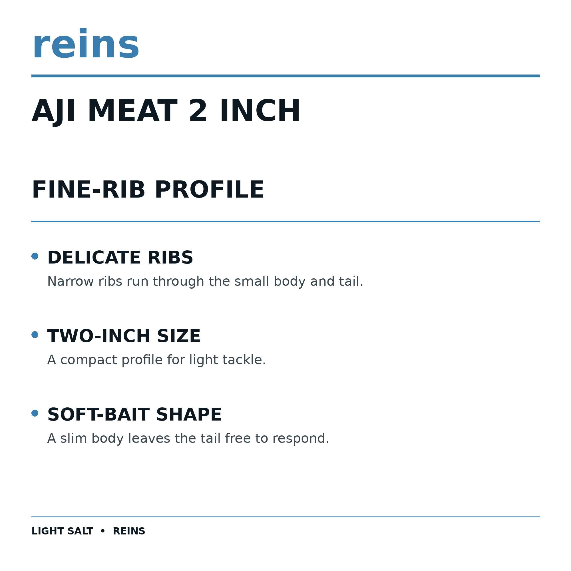 Reins Soft Plastic Aji Meat 2 Inch 15 Pieces 122 (0295)