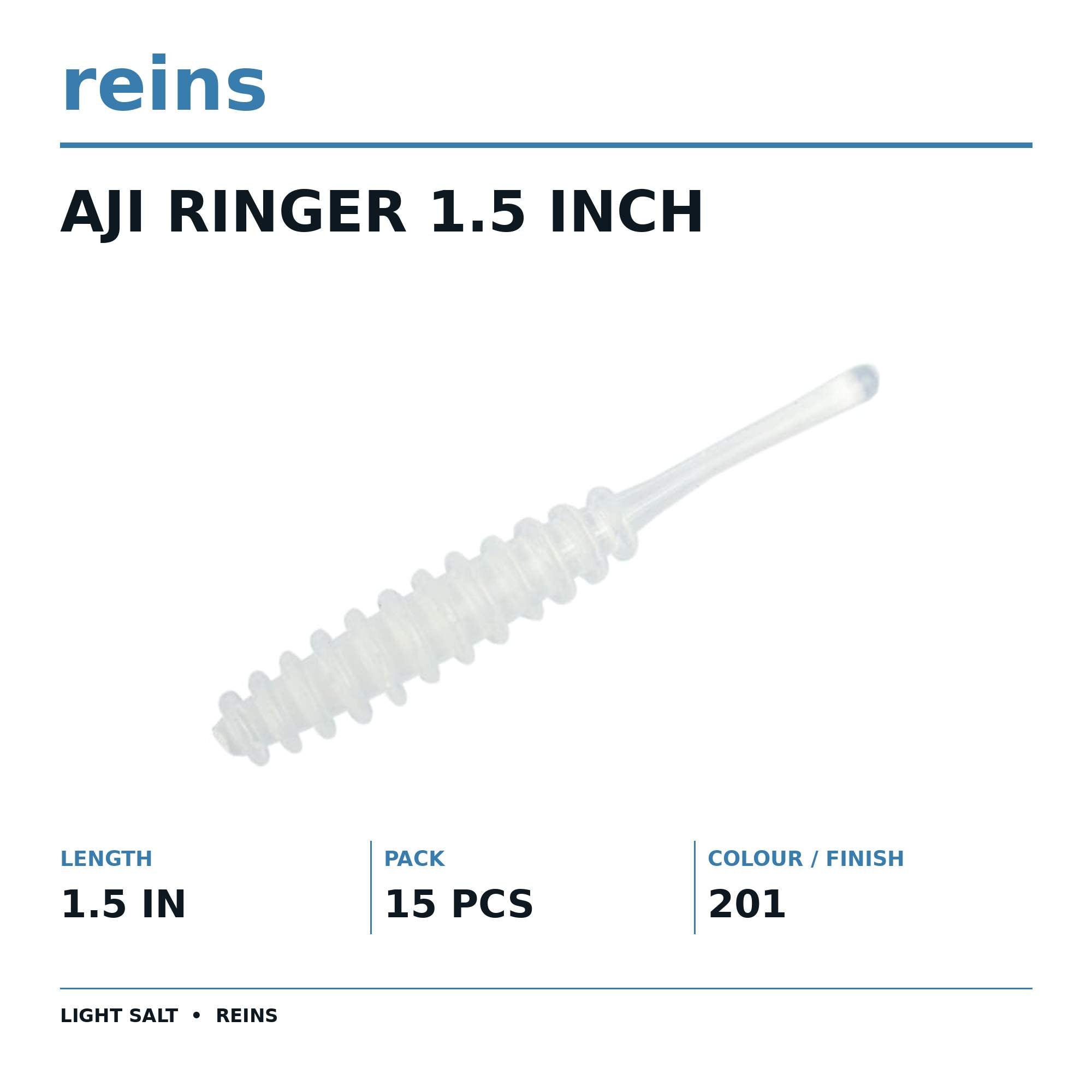 Reins Soft Plastic Aji Ringer 1.5 Inch 15 pieces 201 (3035)