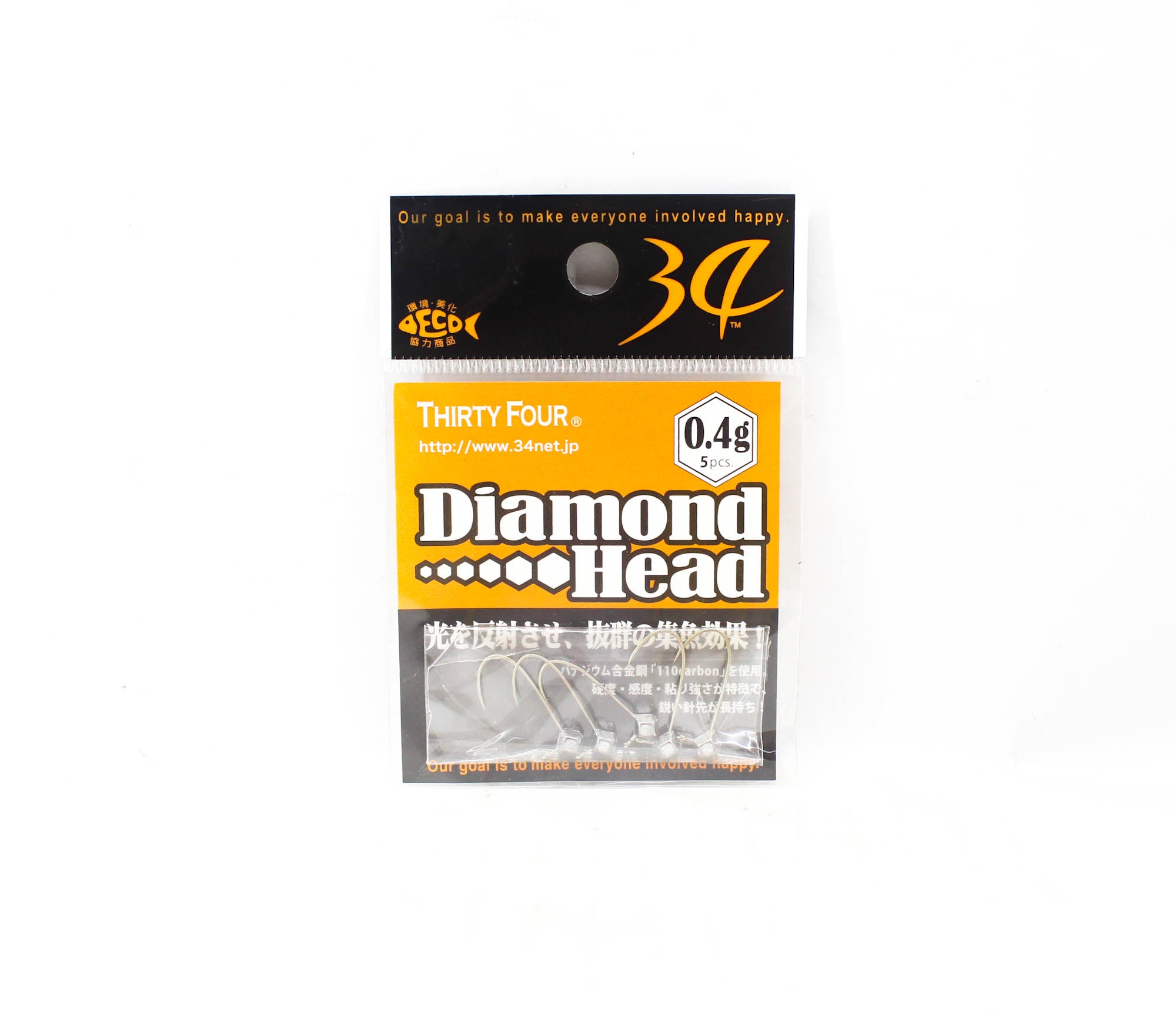 Thirty Four Jig Head Diamond Head 0.4 grams 5 per pack (2012)