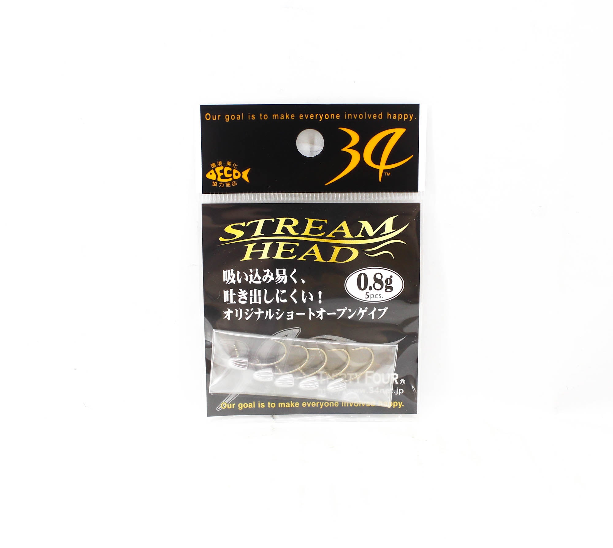 Thirty Four Jig Head Stream Head 0.8 grams 5 per pack (2104)