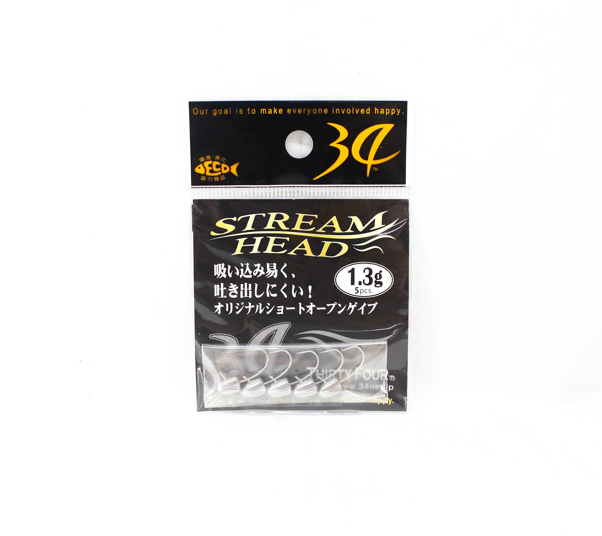 Thirty Four Jig Head Stream Head 1.3 grams 5 per pack (2128)