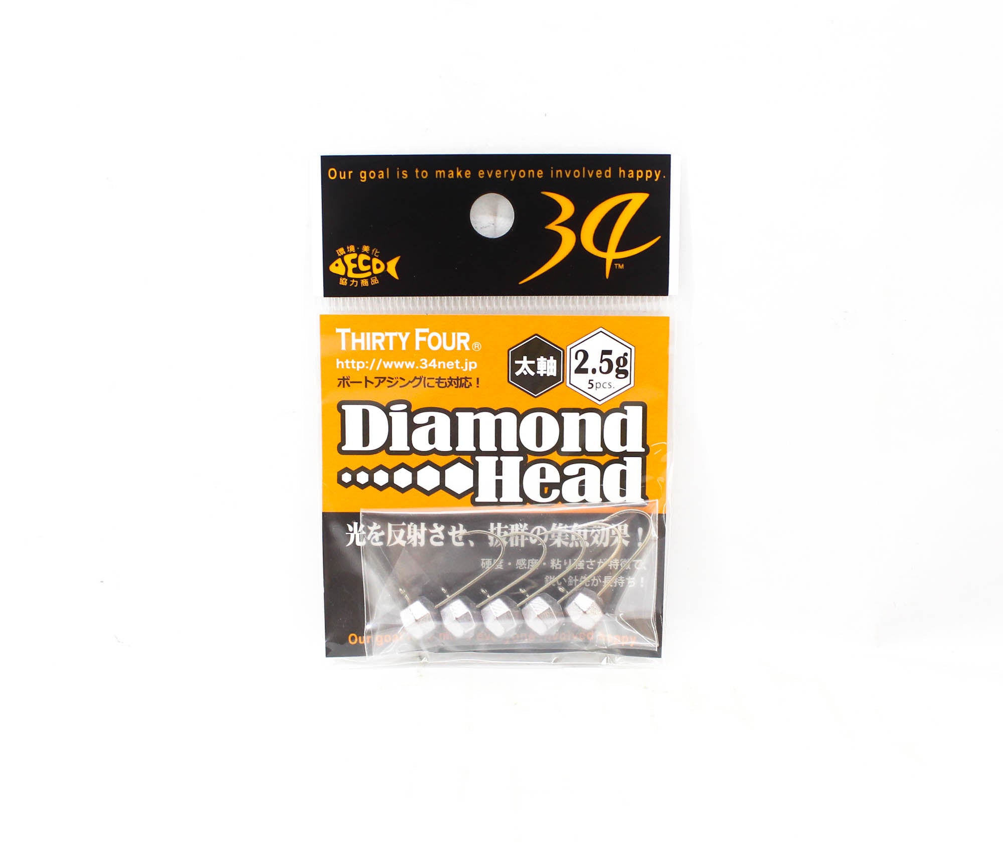 Thirty Four Jig Head Diamond Head 2.5 grams 5 per pack (2678)