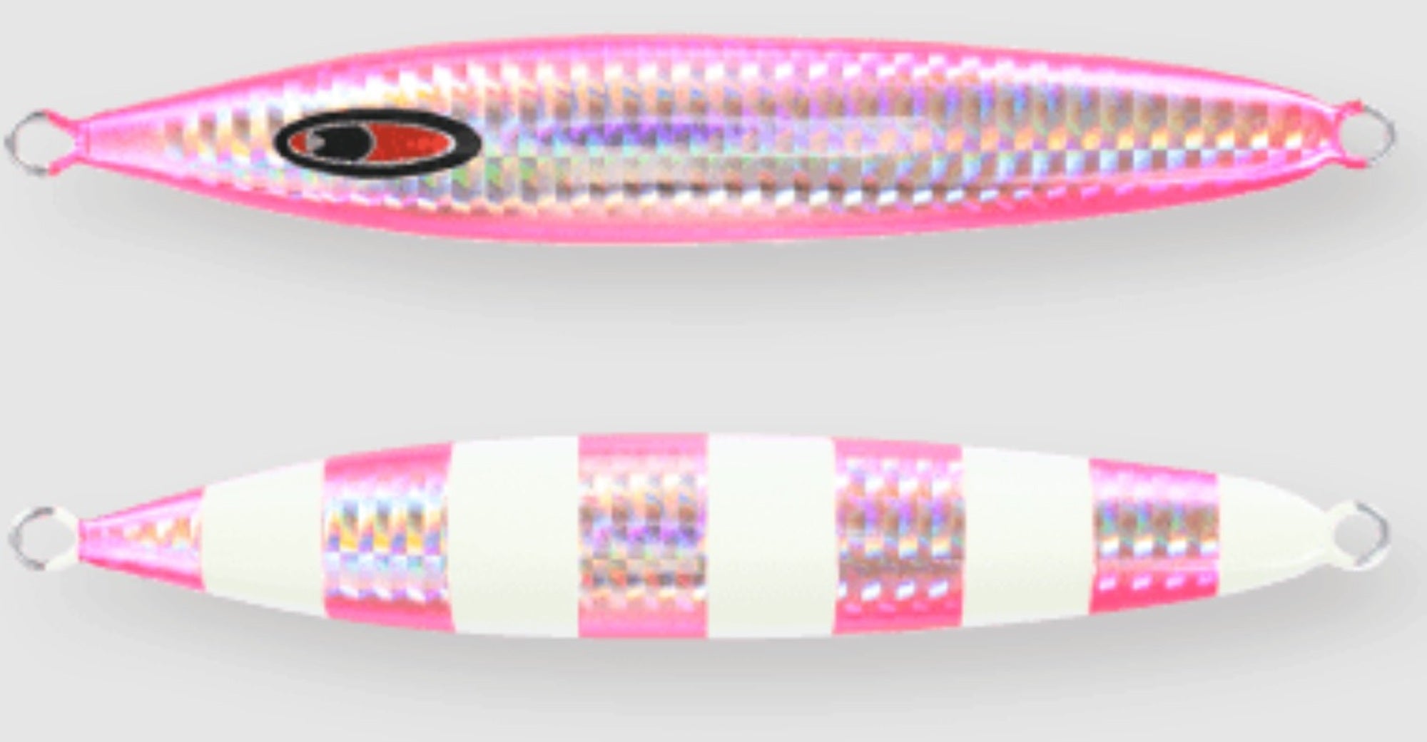 Seafloor Control Metal Jig Abyss 320 grams Silver Pink Zebra Glow GR (3780)