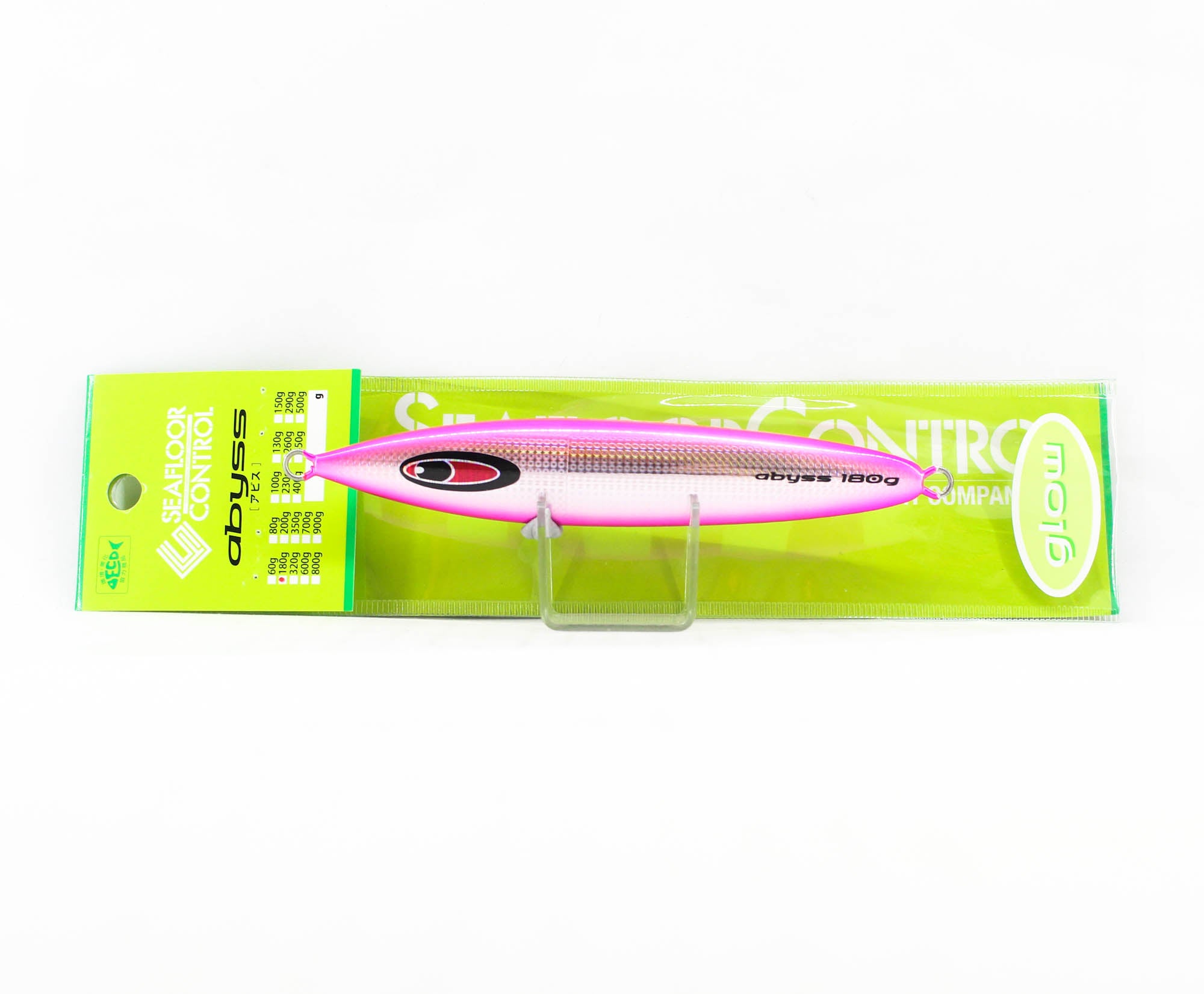 Seafloor Control Metal Jig Abyss 180 grams Silver Pink Zebra Glow GR (4596)