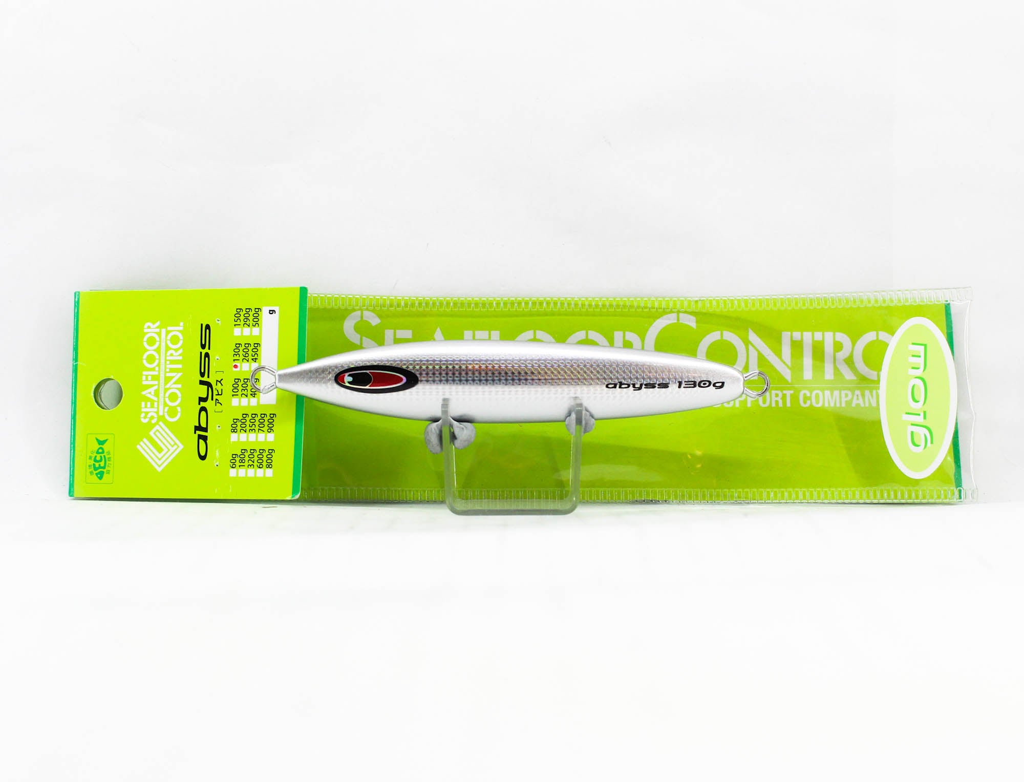 Seafloor Control Metal Jig Abyss 130 grams Pearl Zebra Glow GR (5180)