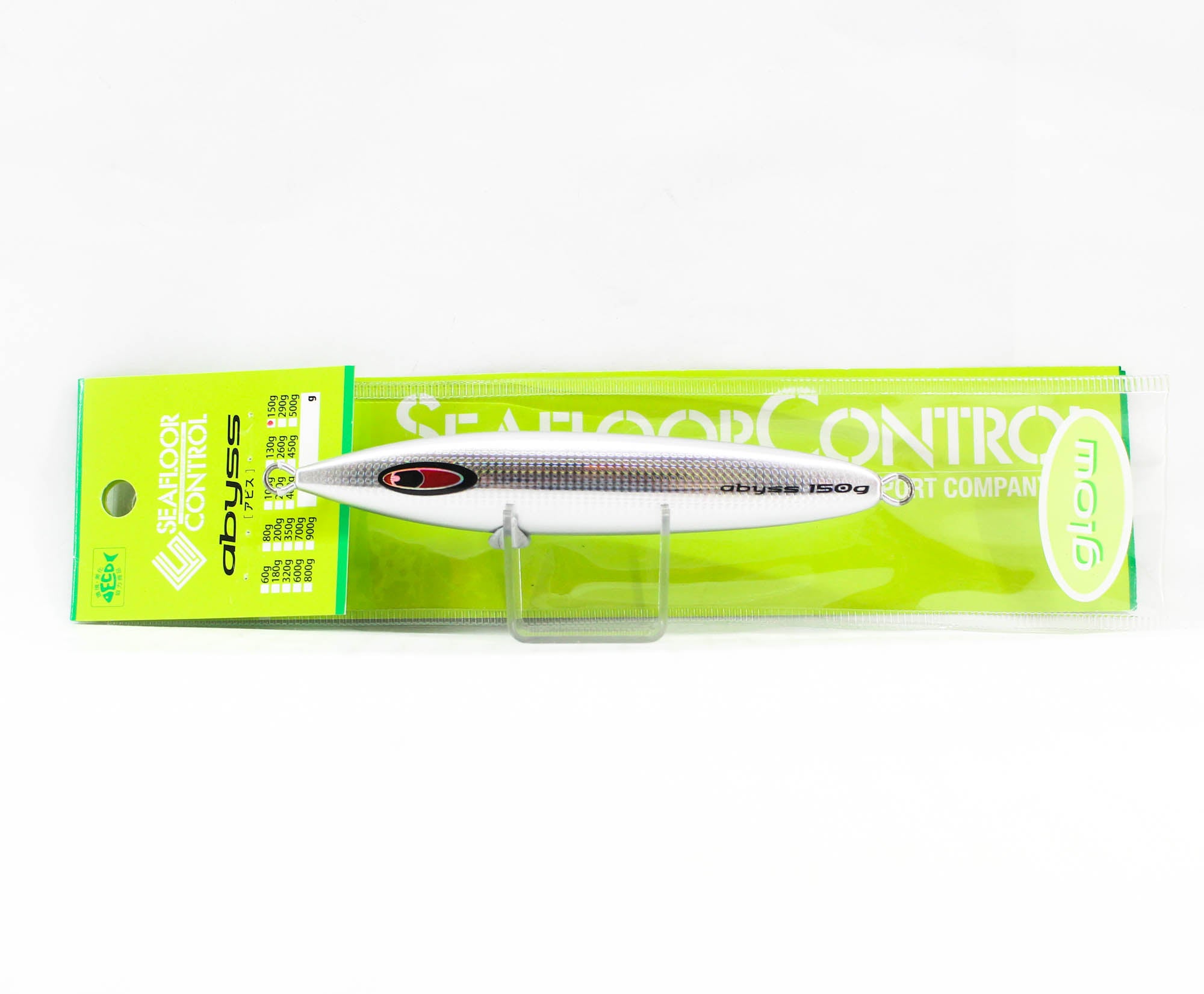 Seafloor Control Metal Jig Abyss 150 grams Pearl Zebra Glow GR (5197)
