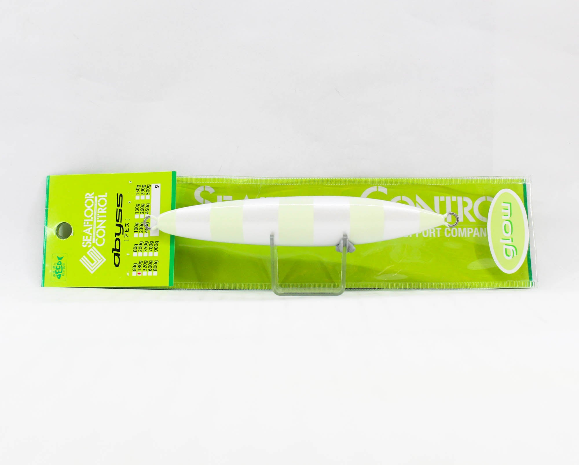 Seafloor Control Metal Jig Abyss 180 grams Pearl Zebra Glow GR (5357)