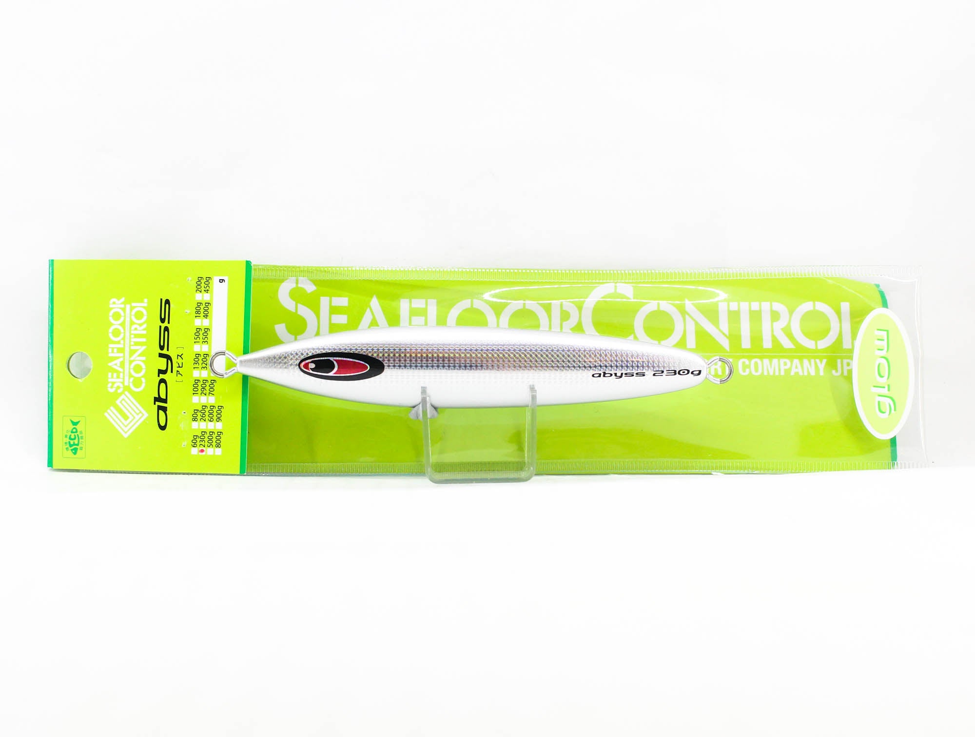 Seafloor Control Metal Jig Abyss 230 grams Pearl Zebra Glow GR (5845)