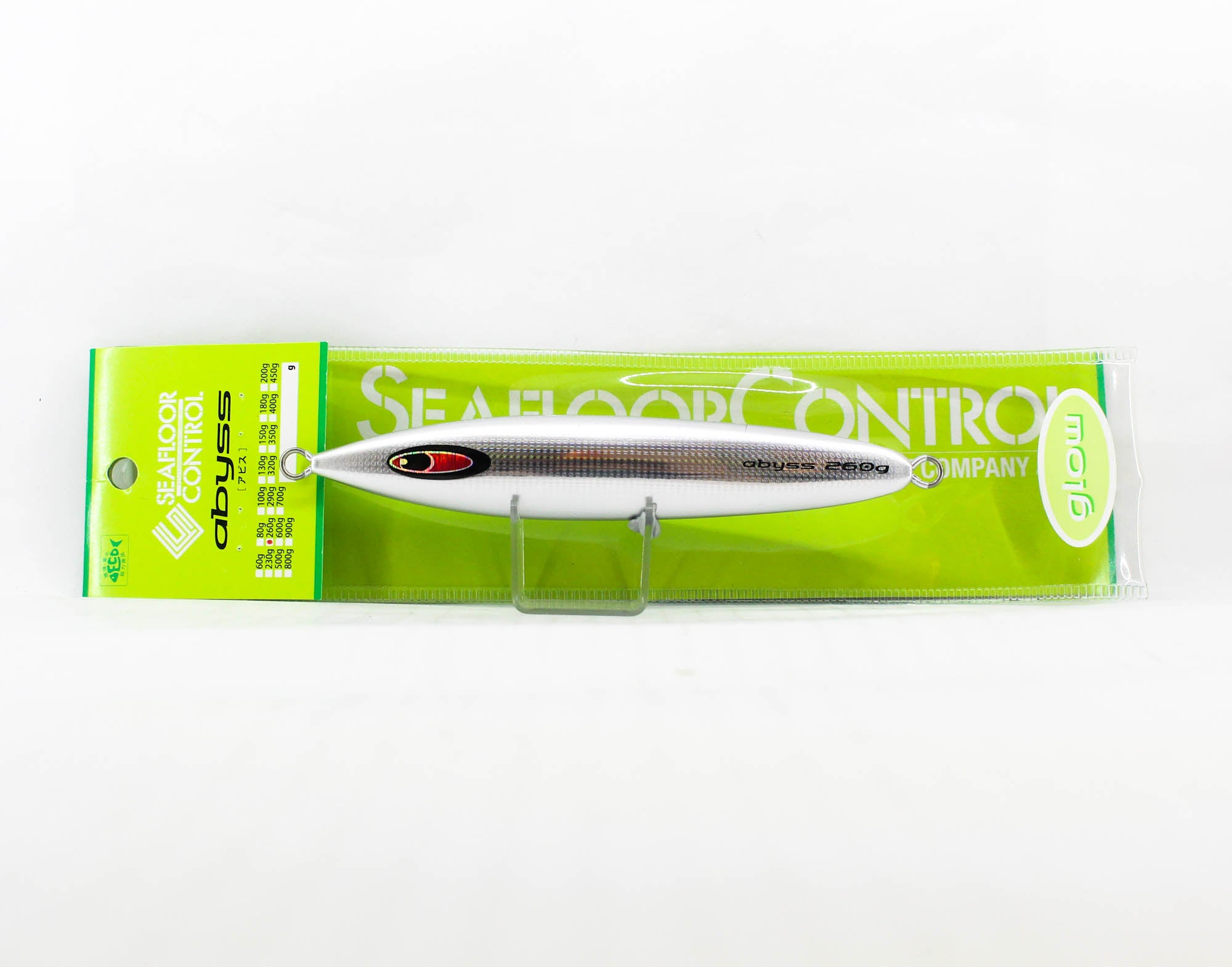 Seafloor Control Metal Jig Abyss 260 grams Pearl Zebra Glow GR (5852)