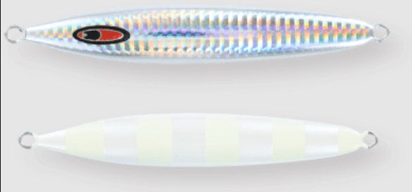Seafloor Control Metal Jig Abyss 260 grams Pearl Zebra Glow GR (5852)