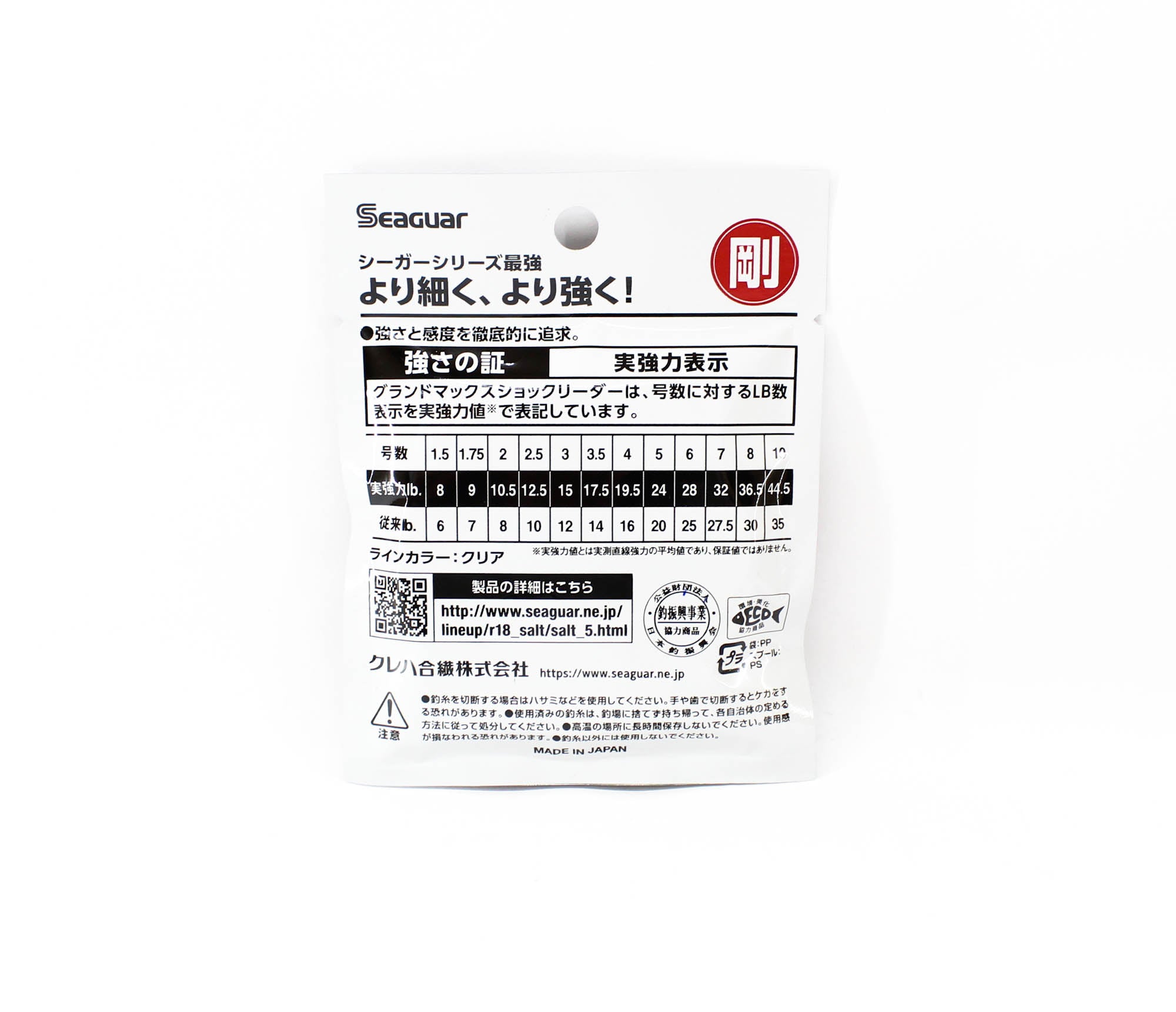 Seaguar Fluorocarbon Grand Max Shock Leader 20m 10-44.5lb-0.52mm (2649)