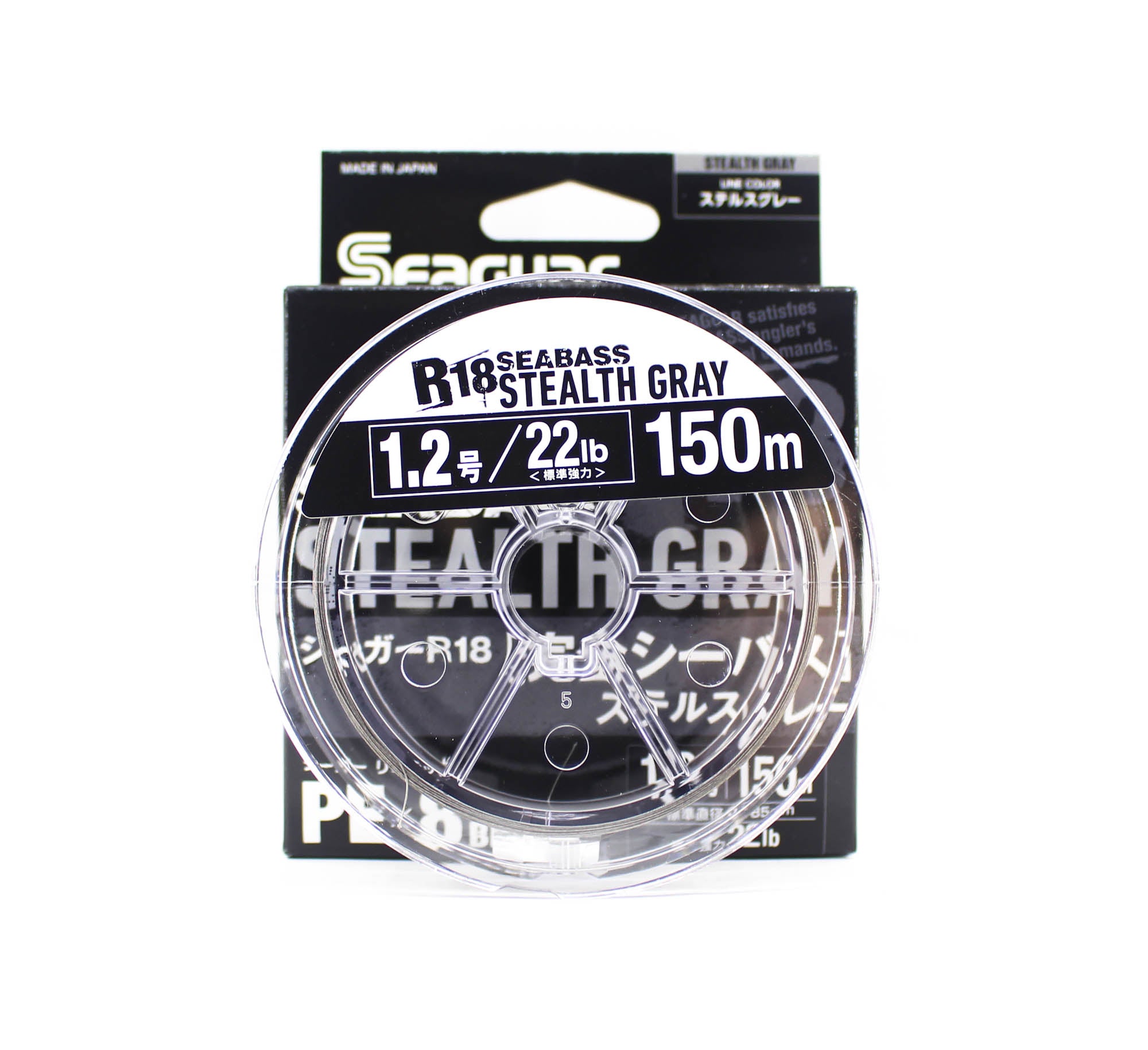 Seaguar P.E Line R18 Seabass 150m Size 1.2 22lb Stealth Gray (8269)