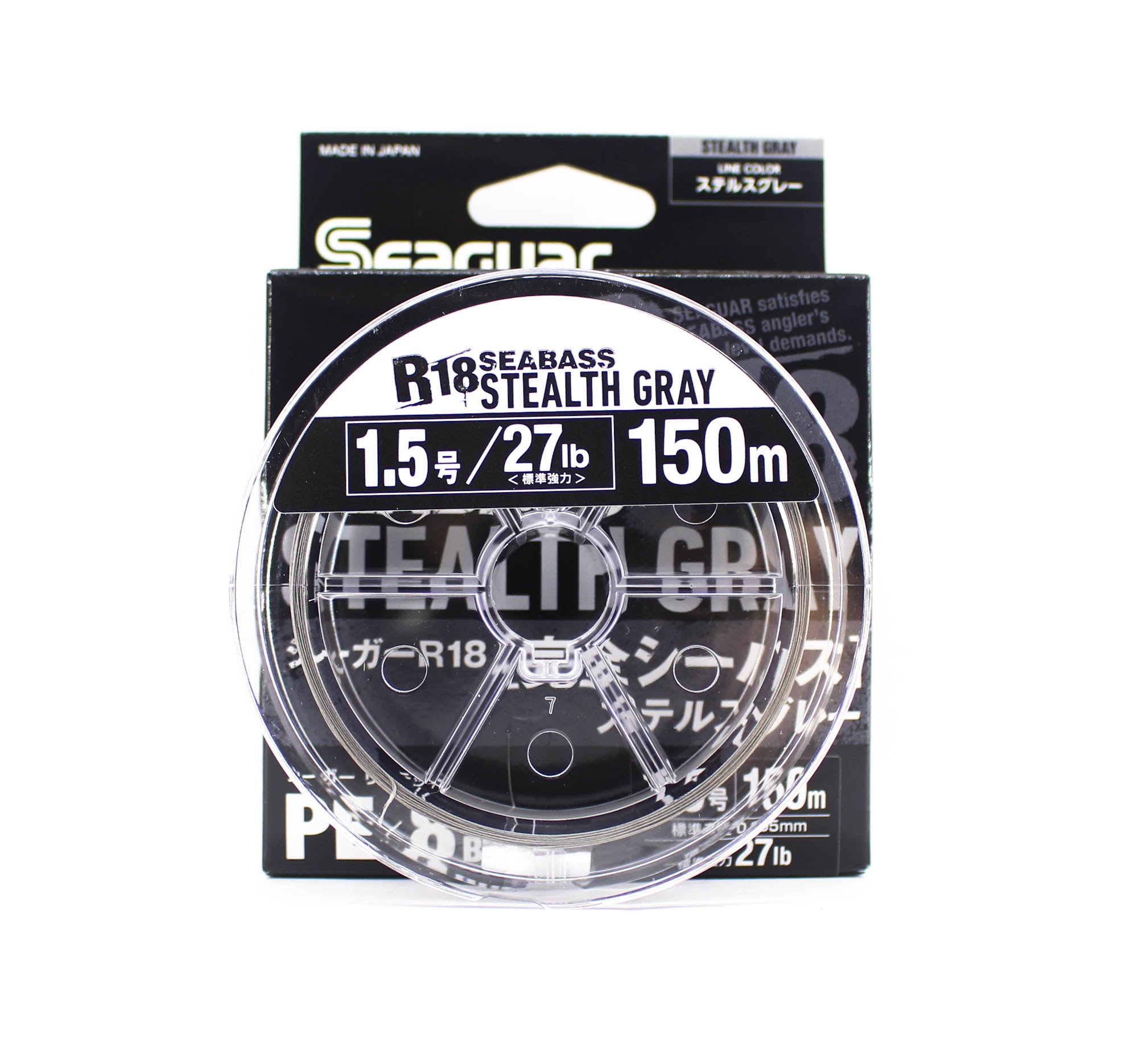 Seaguar P.E Line R18 Seabass 150m Size 1.5 27lb Stealth Gray (8276)