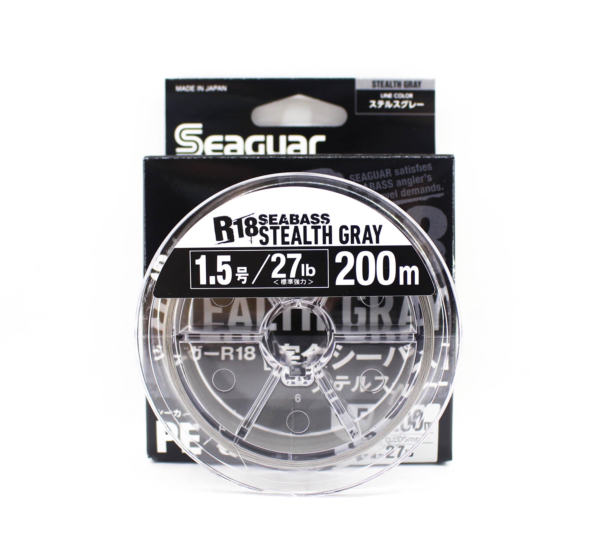 Seaguar P.E Line R18 Seabass 200m Size 1.5 27lb Stealth Gray (8320)