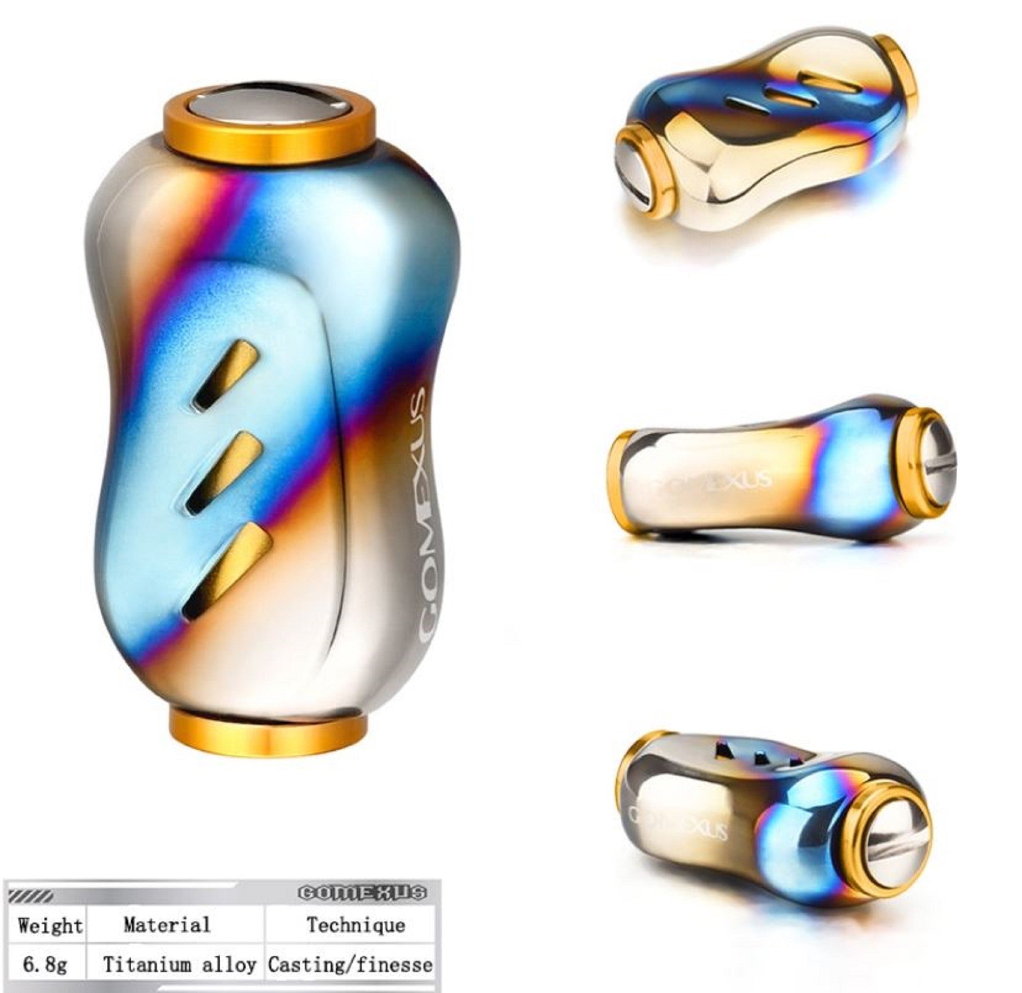 Gomexus T22SGDX Knob Titanium Flame Gold 22mm Shimano A , Daiwa S (1304)