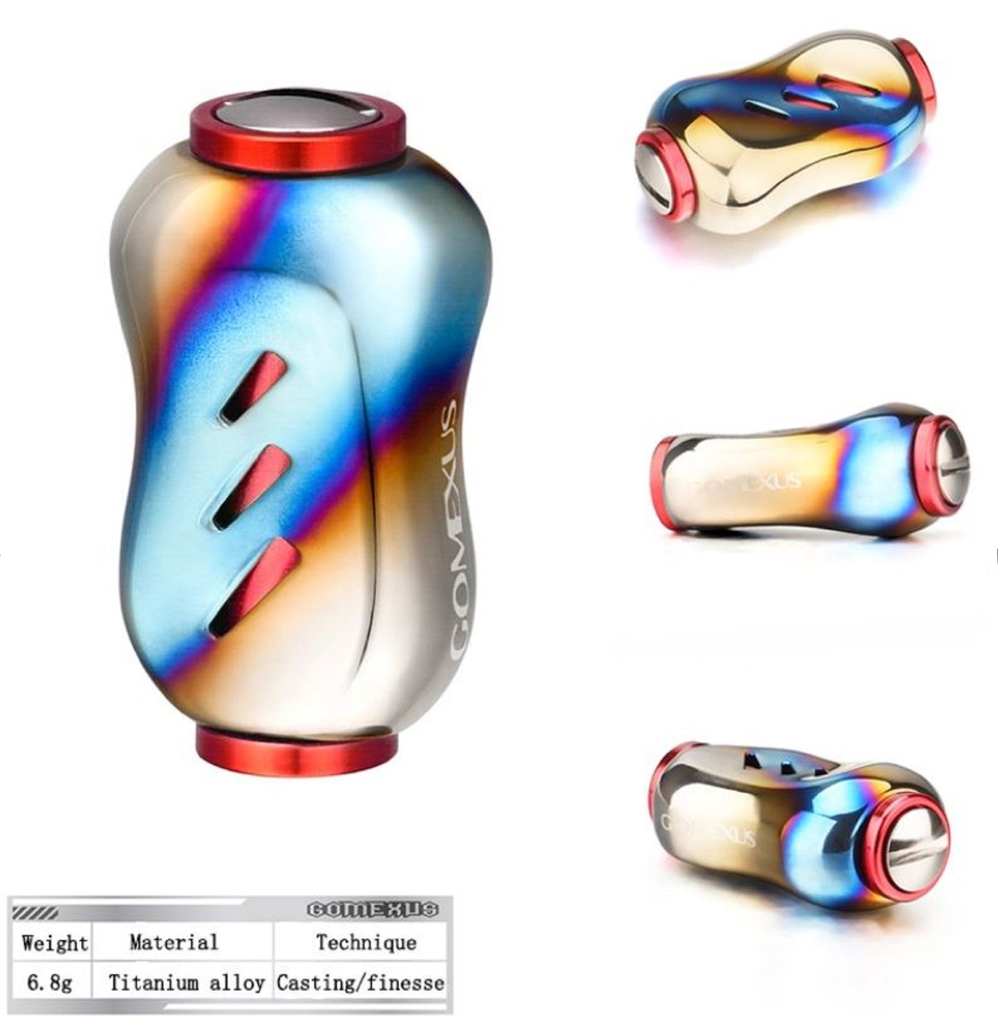 Gomexus T22SRDX Knob Titanium Flame Red 22mm Shimano A , Daiwa S (1311)