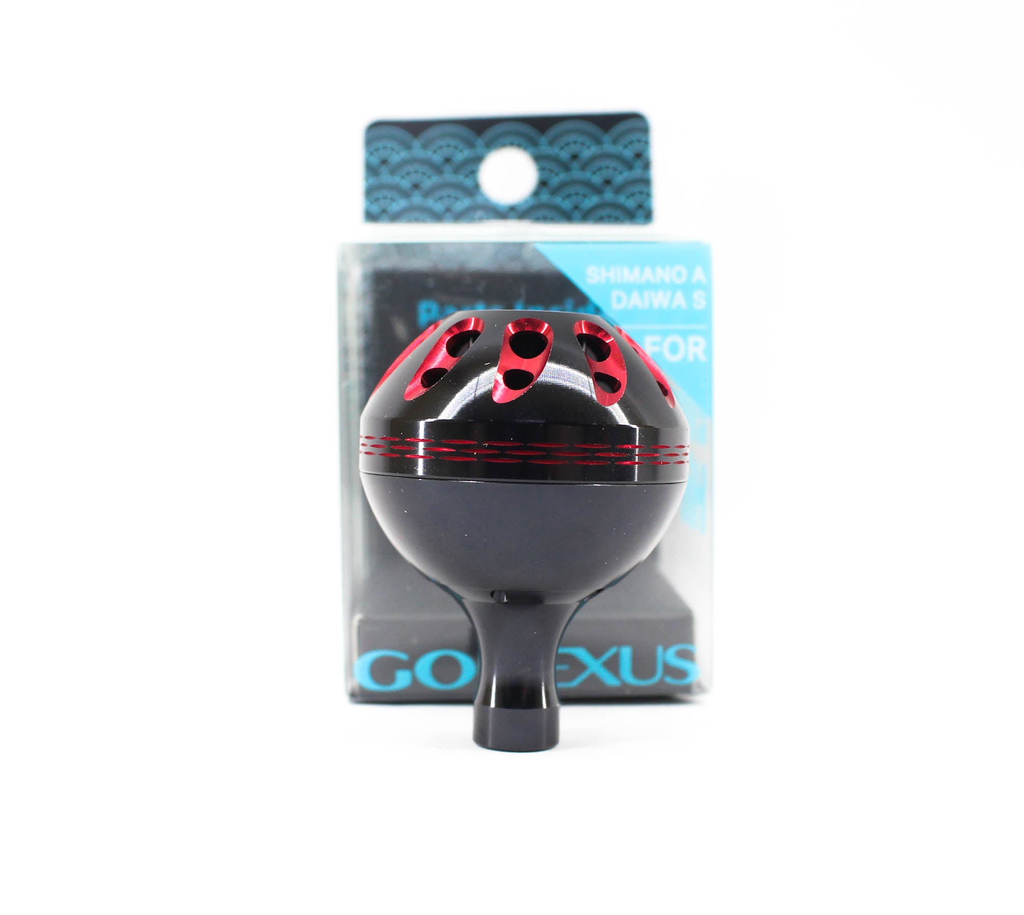 Gomexus K35BKBKRD-G Knob Alu Black Red 35mm Shimano A , Daiwa S (1397)